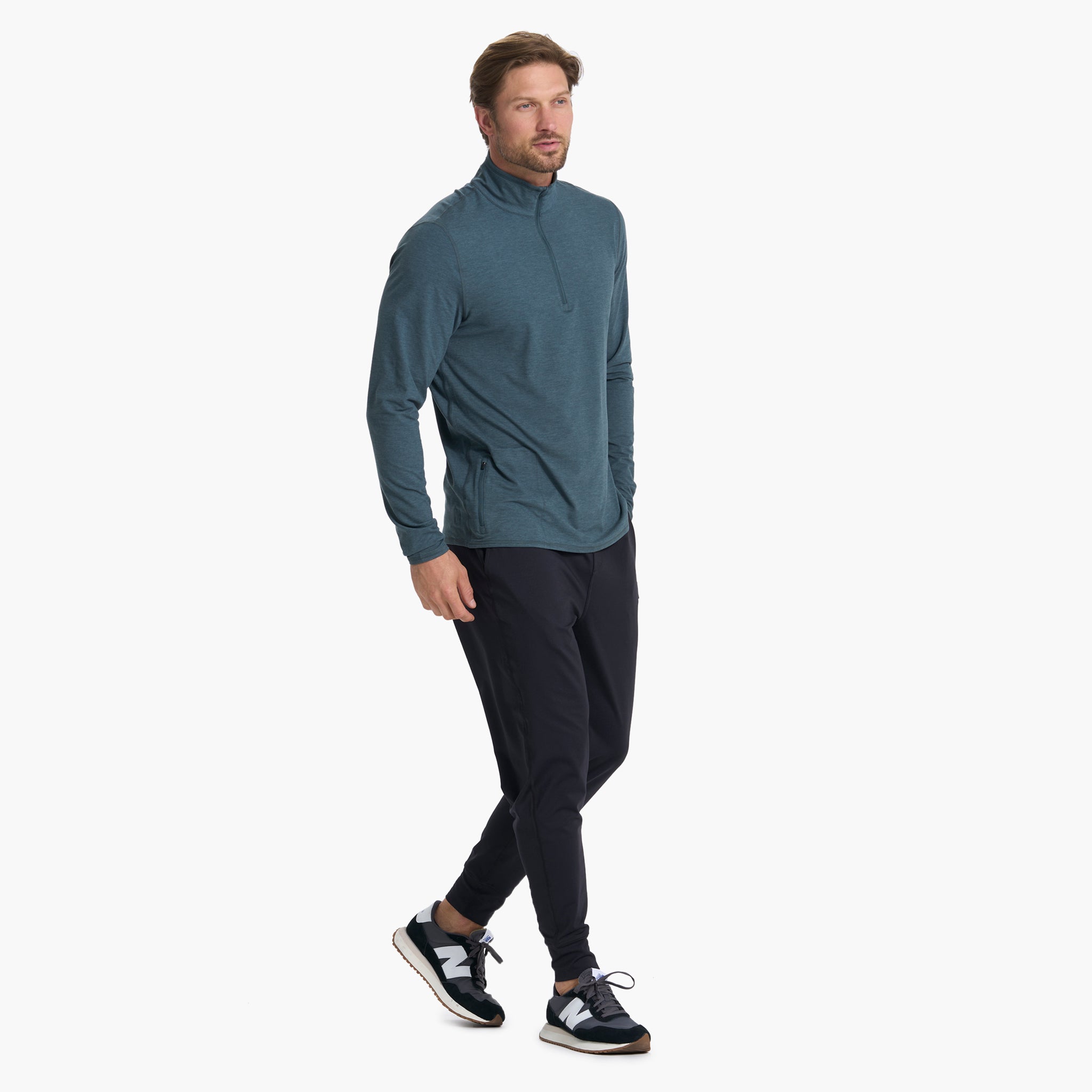 Ease Performance Half Zip | Stone Heather - Image 4