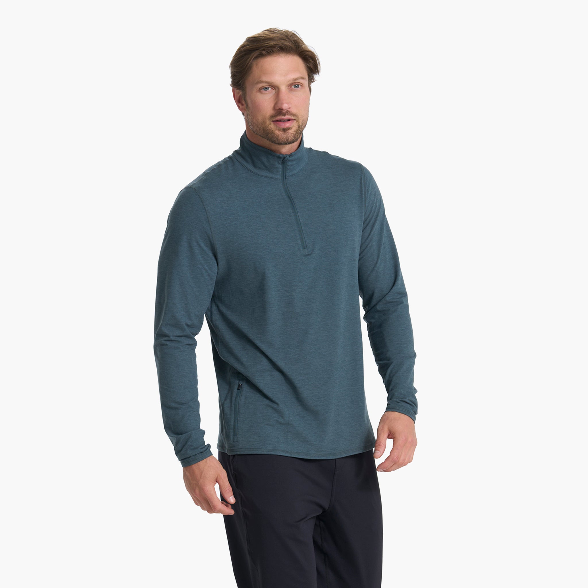 Ease Performance Half Zip | Stone Heather - Image 3