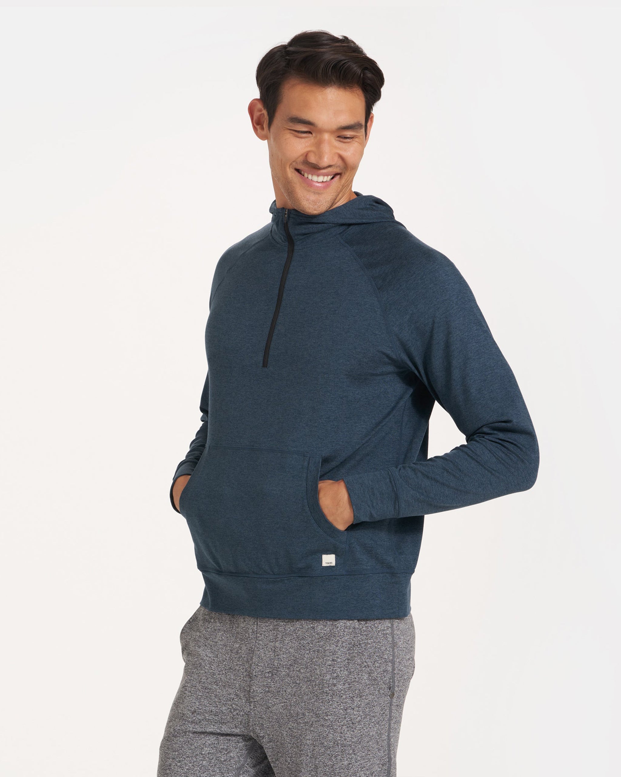 Ponto Performance Half Zip Hoodie | Indigo Heather - Image 2