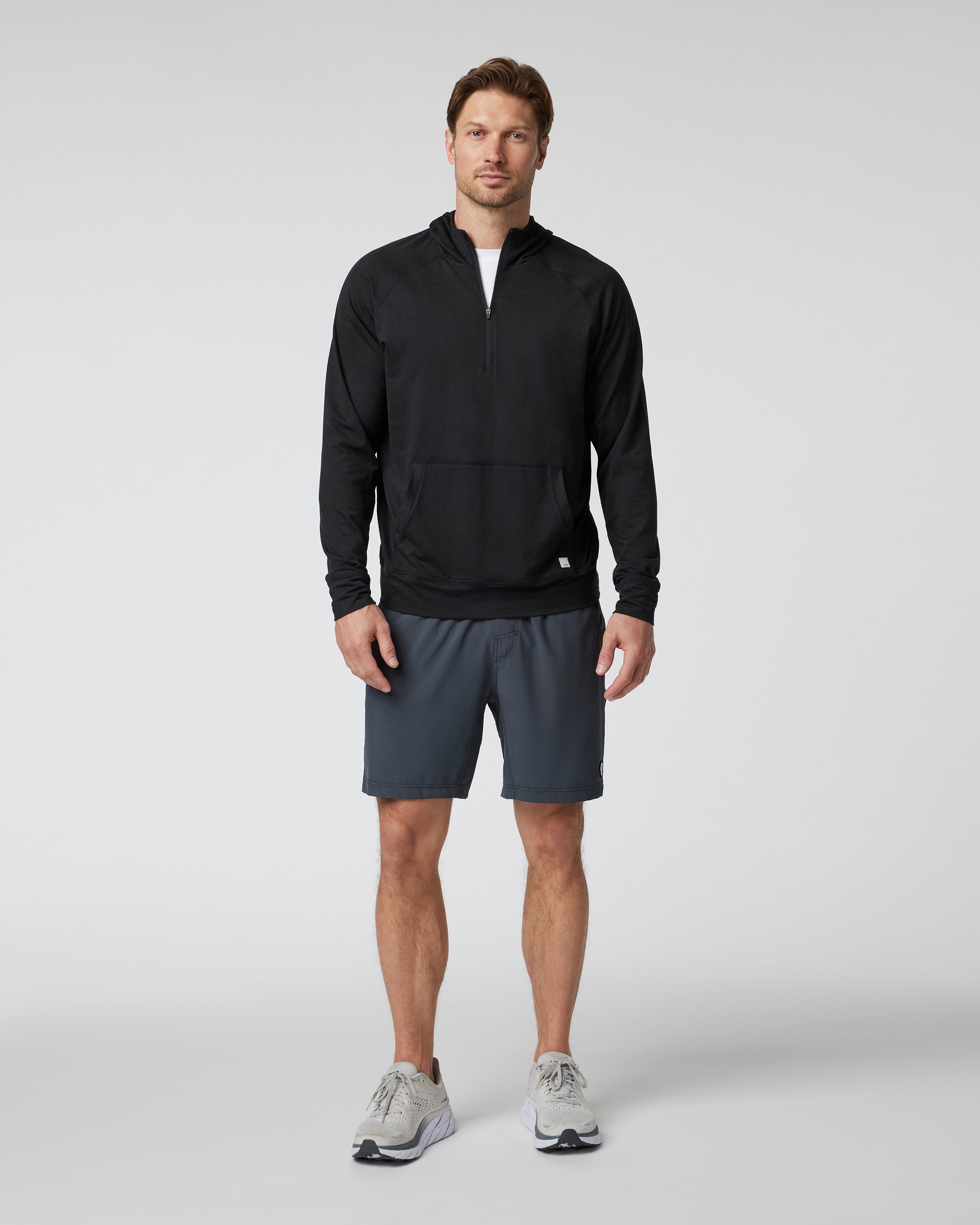 Ponto Performance Half Zip Hoodie | Black Heather - Image 3