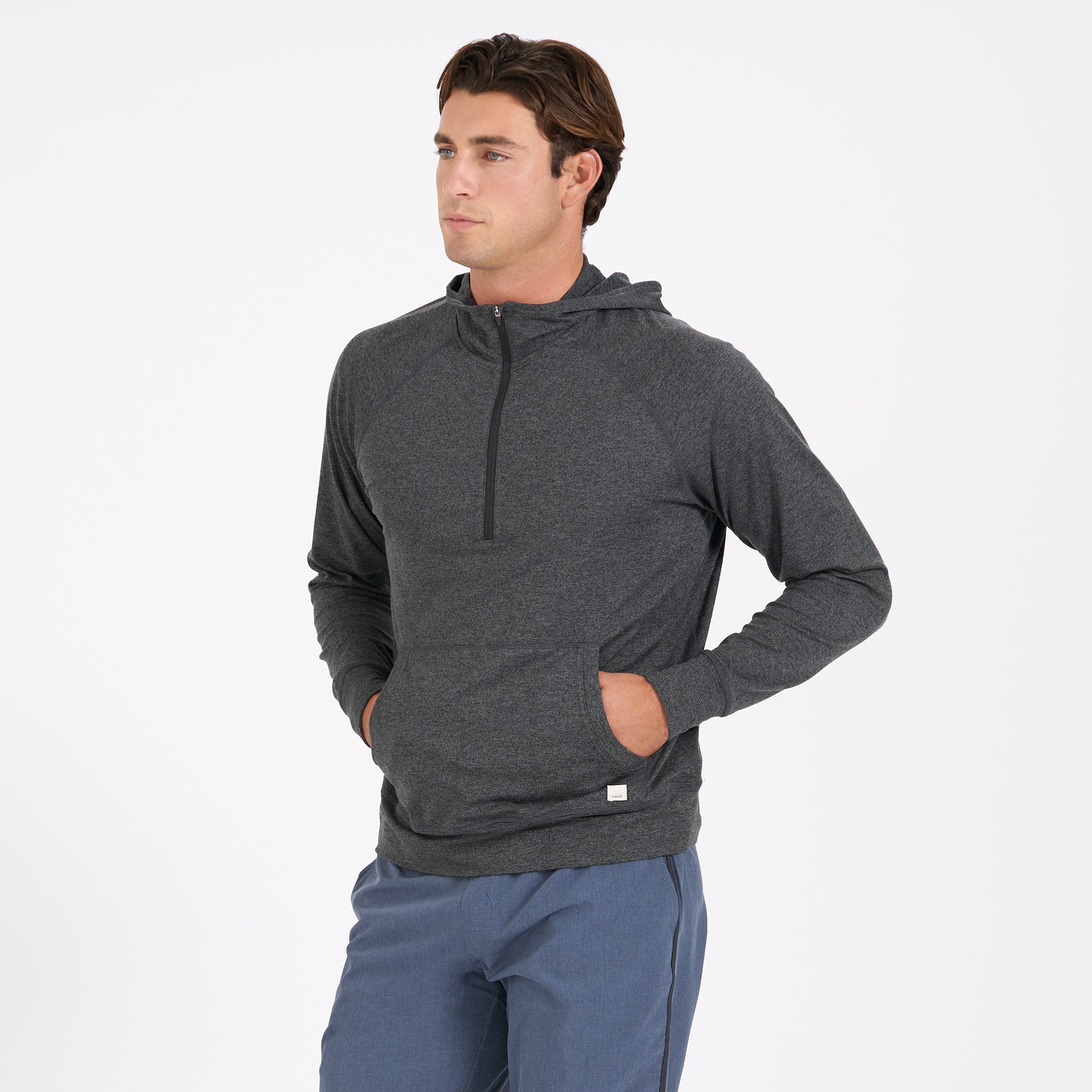 Ponto Performance Half Zip Hoodie | Charcoal Heather - Image 3