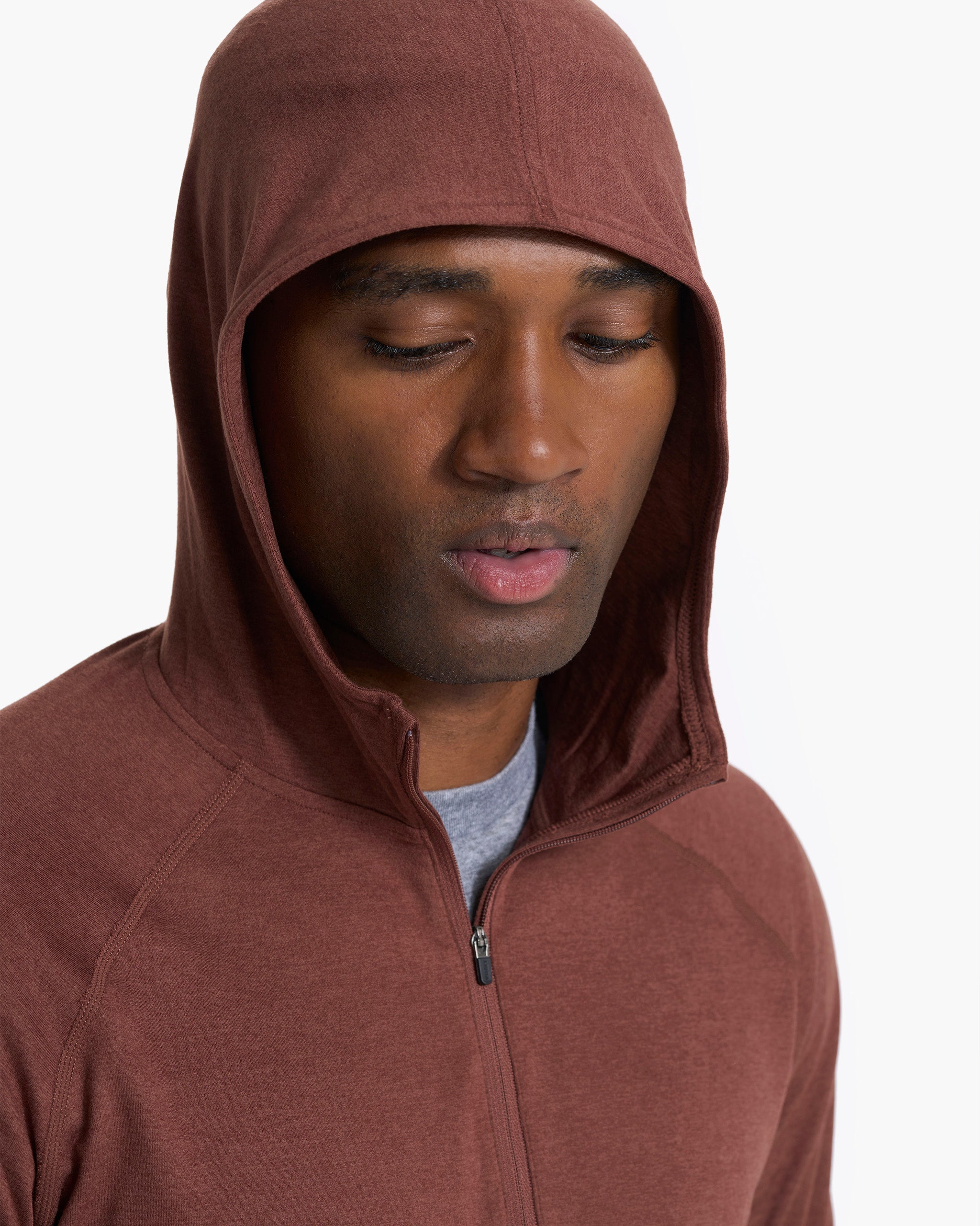 Ponto Performance Half Zip Hoodie | Cedar Heather - Image 2