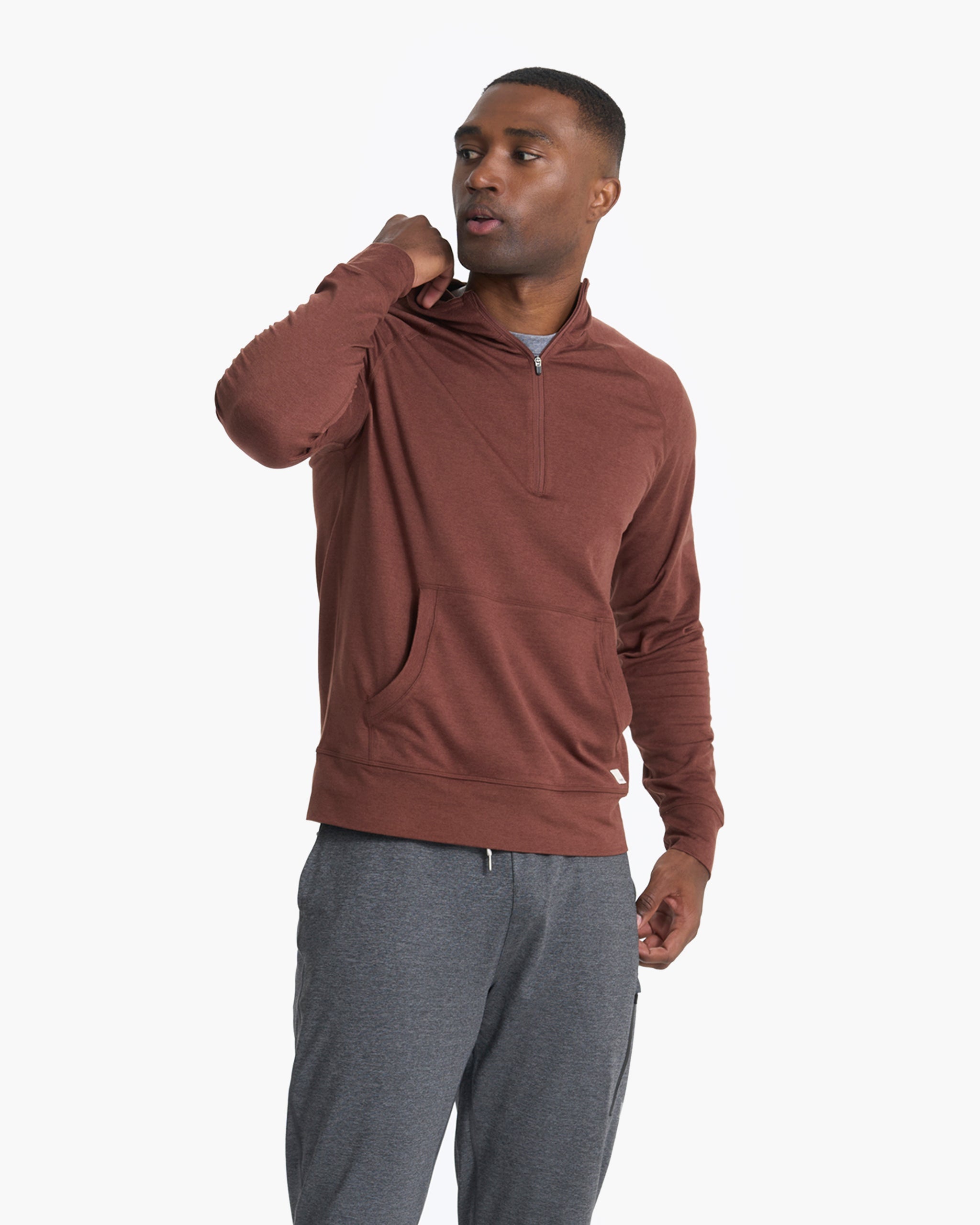 Ponto Performance Half Zip Hoodie | Cedar Heather - Image 5
