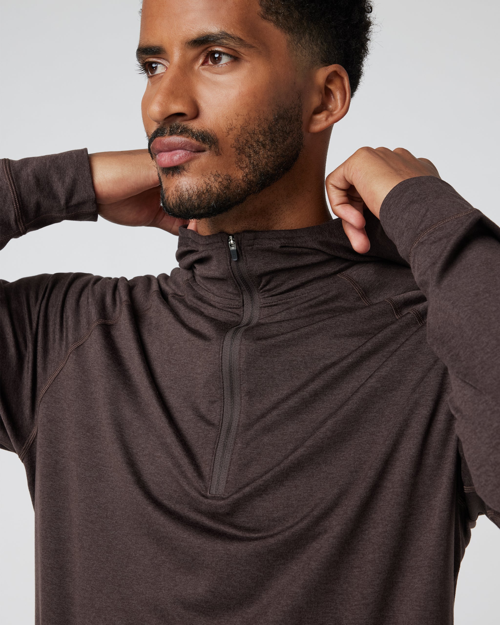 Ponto Performance Half Zip Hoodie | Java Heather - Image 2