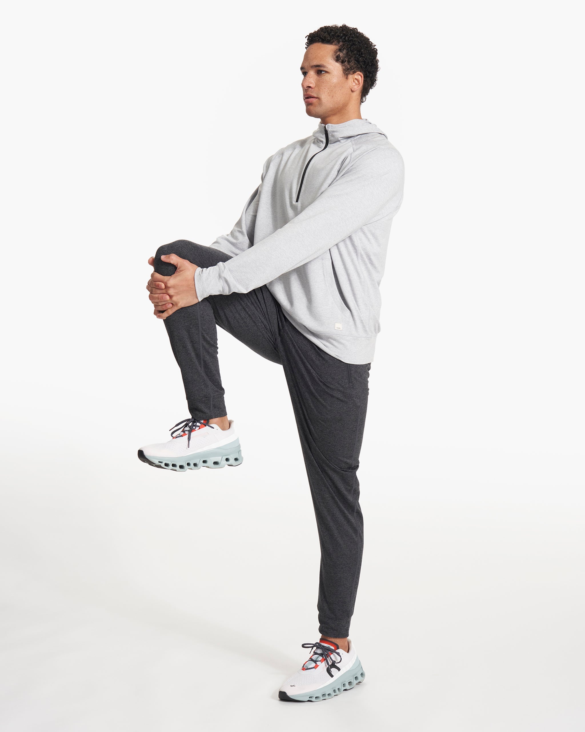 Ponto Performance Half Zip Hoodie | Platinum Heather - Image 5