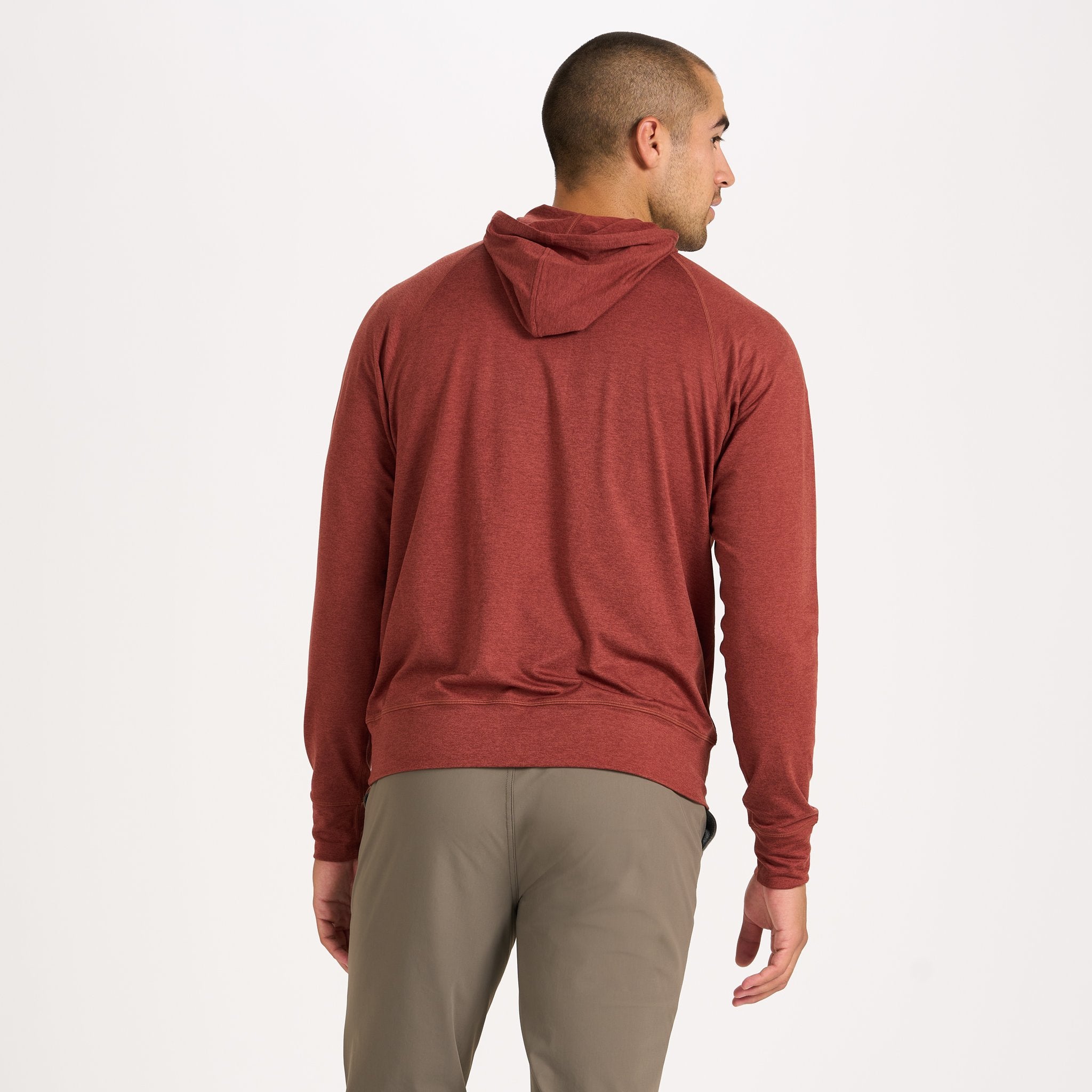 Ponto Performance Half Zip Hoodie | Red Clay Heather - Image 3