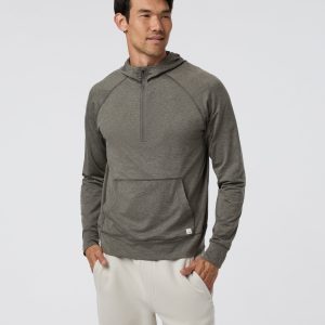 Ponto Performance Half Zip Hoodie | Warm Grey Heather