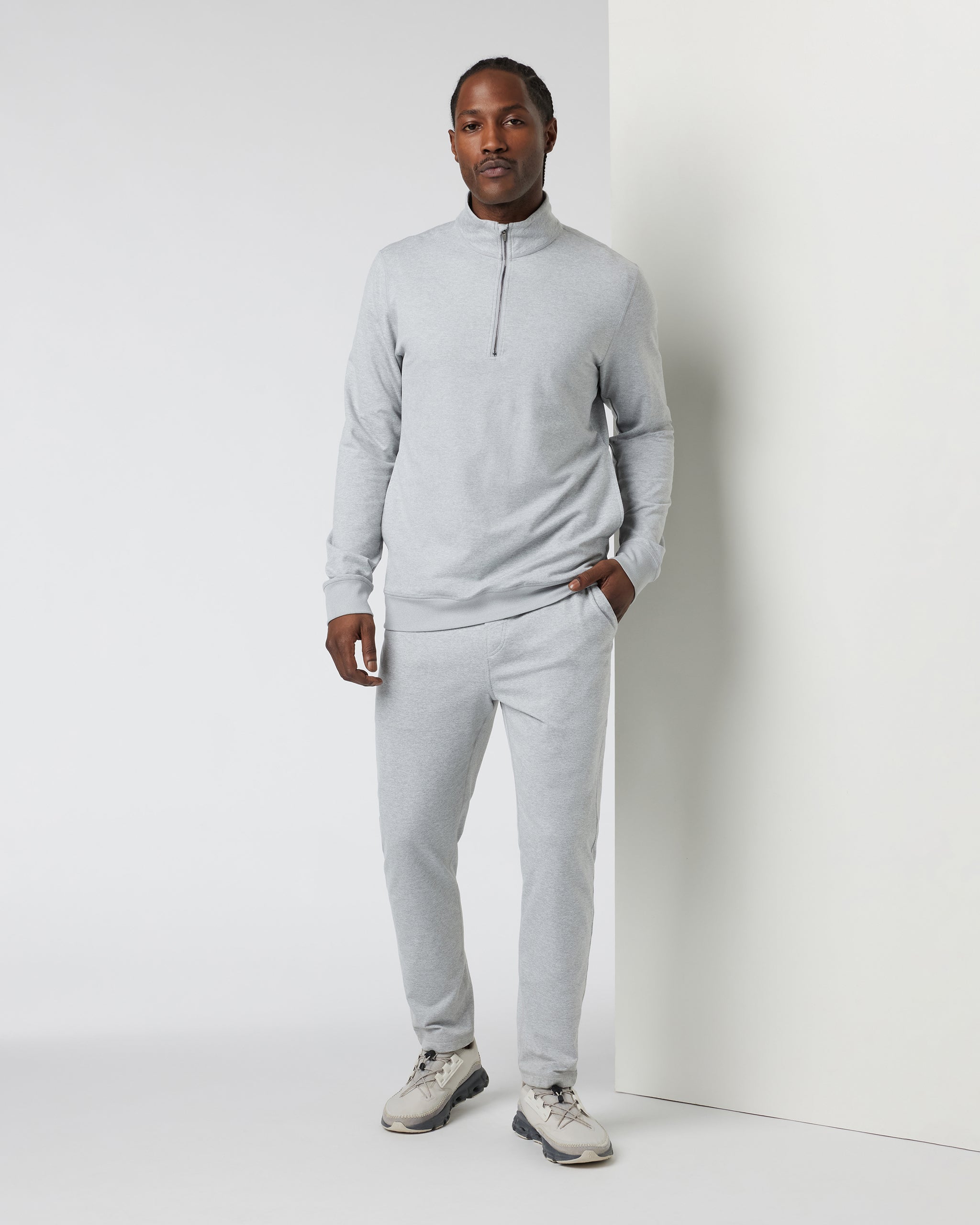 Coronado Half Zip | Light Heather Grey - Image 3