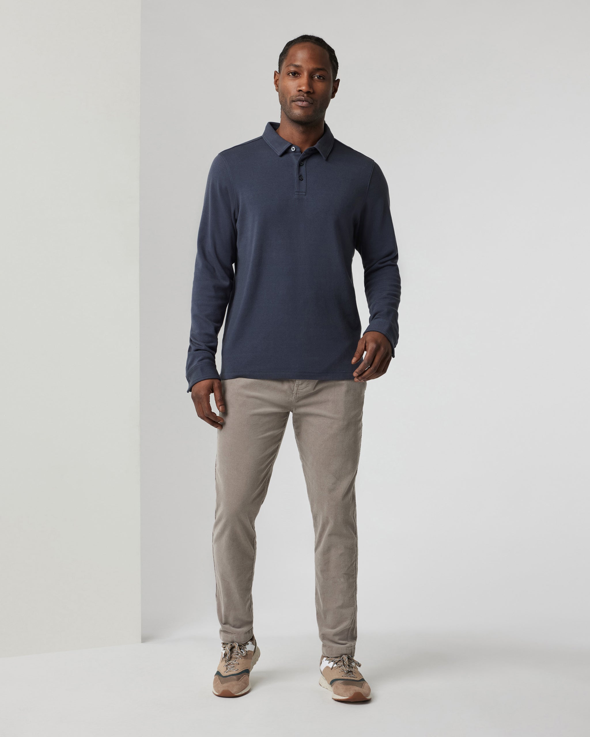 Long Sleeve Westport Polo | Navy - Image 3