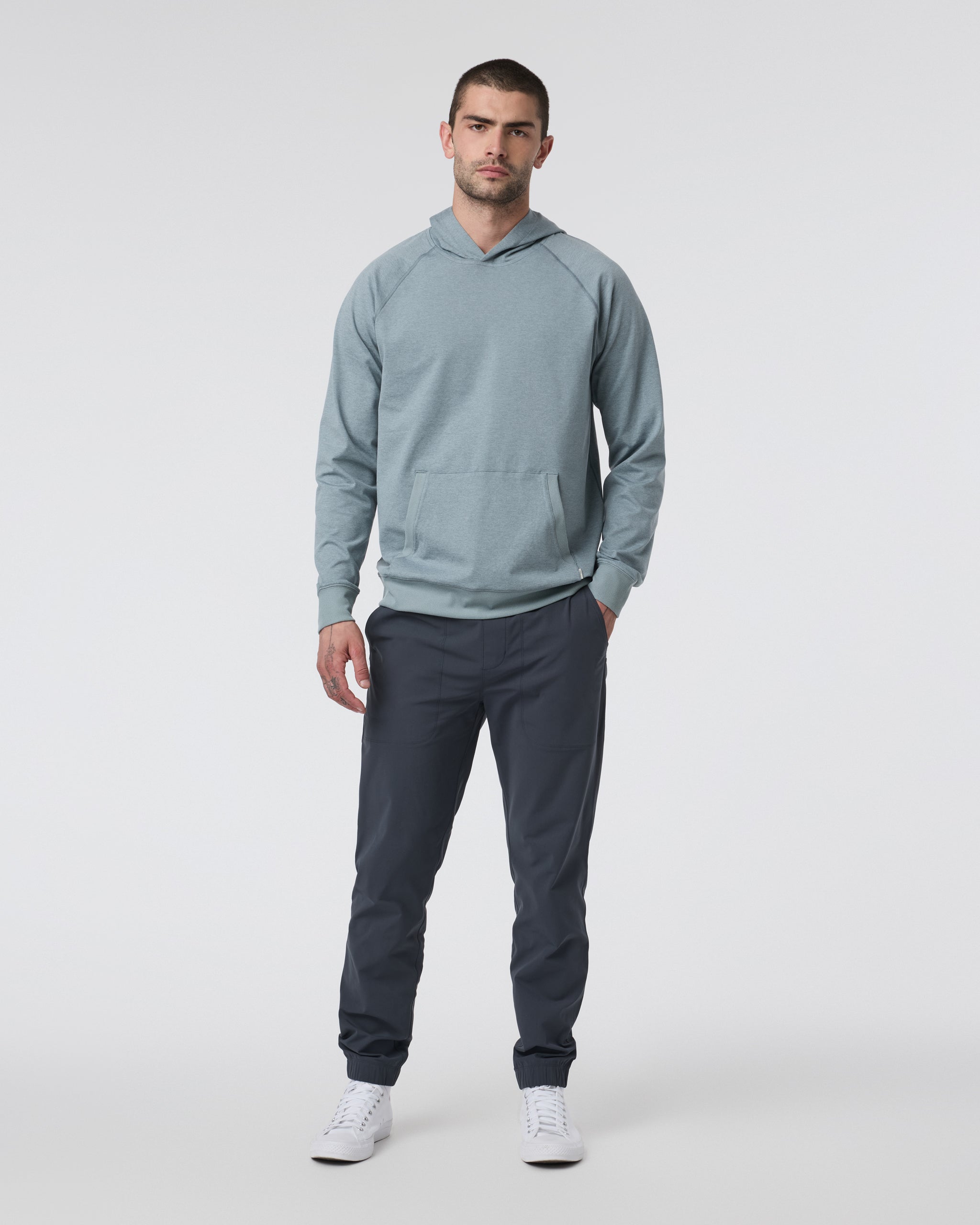 Coronado Pullover Hoodie | Dusty Blue Heather - Image 3