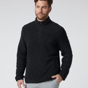 Plymouth Wool Pullover | Dark Black Heather