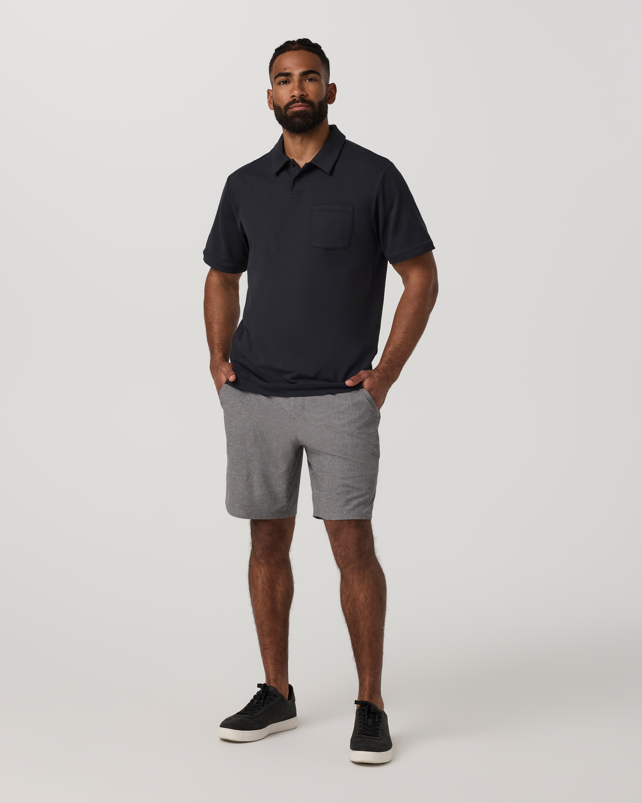 Aim Short 8 | Gull Grey Linen Texture - Image 5