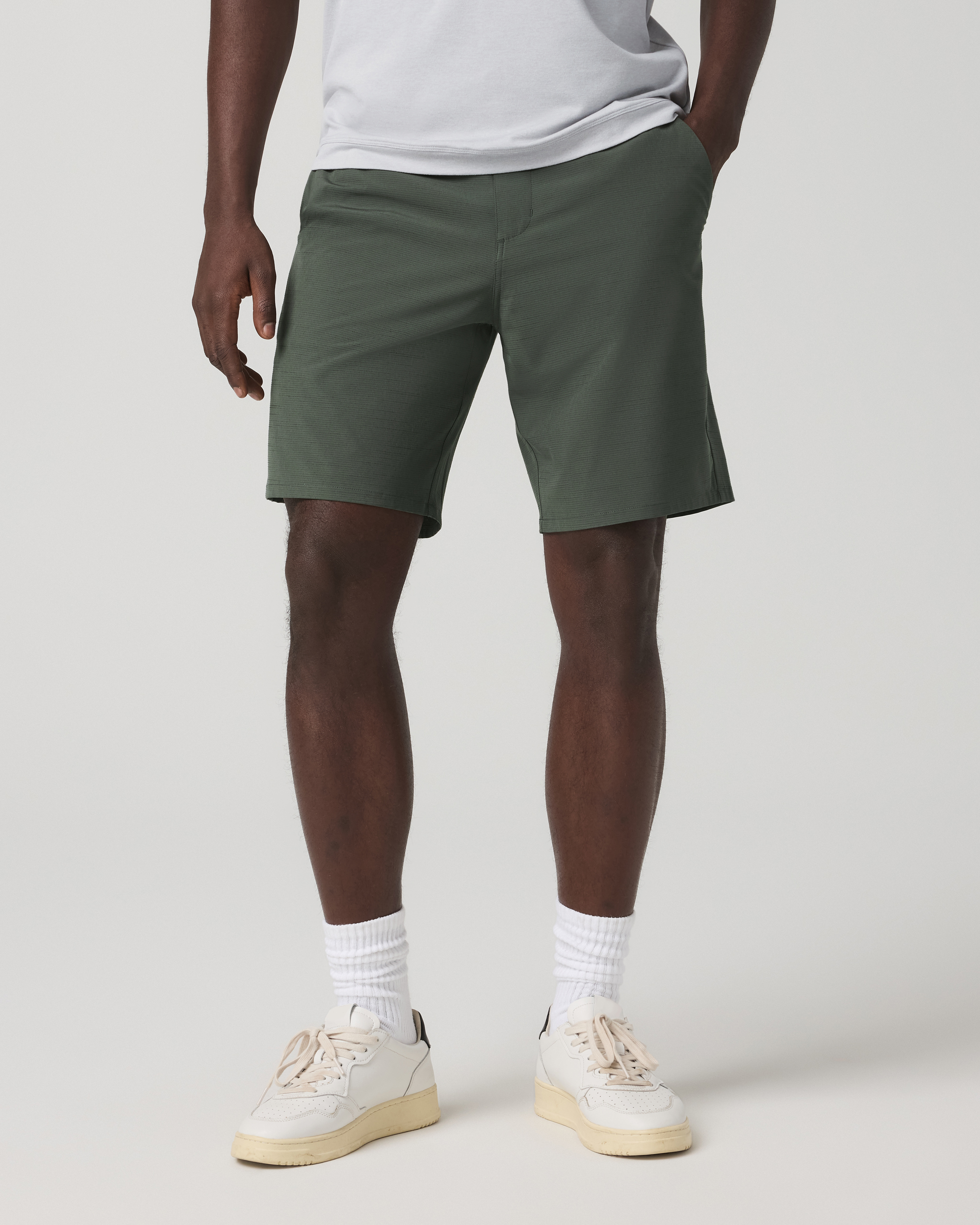 Aim Short 8 | River Rock Slub Stripe