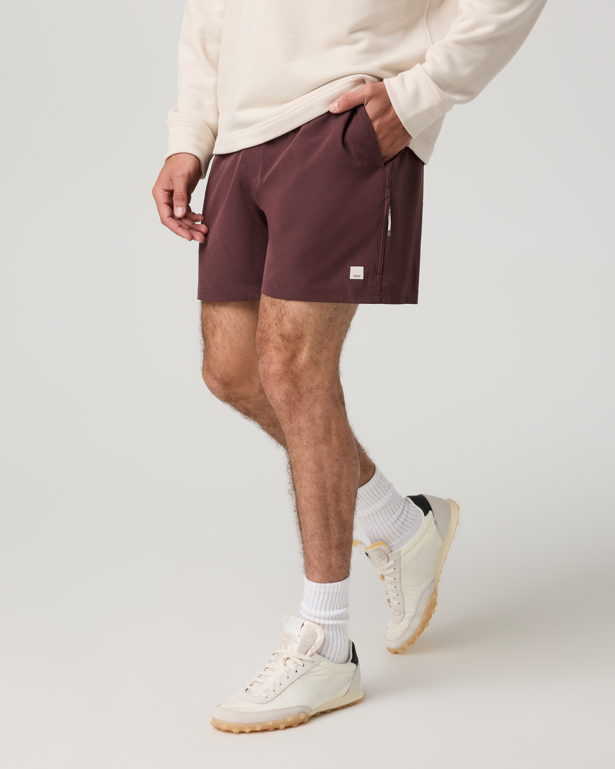 Banks Session Short Unlined 5 | Boysenberry Linen Texture