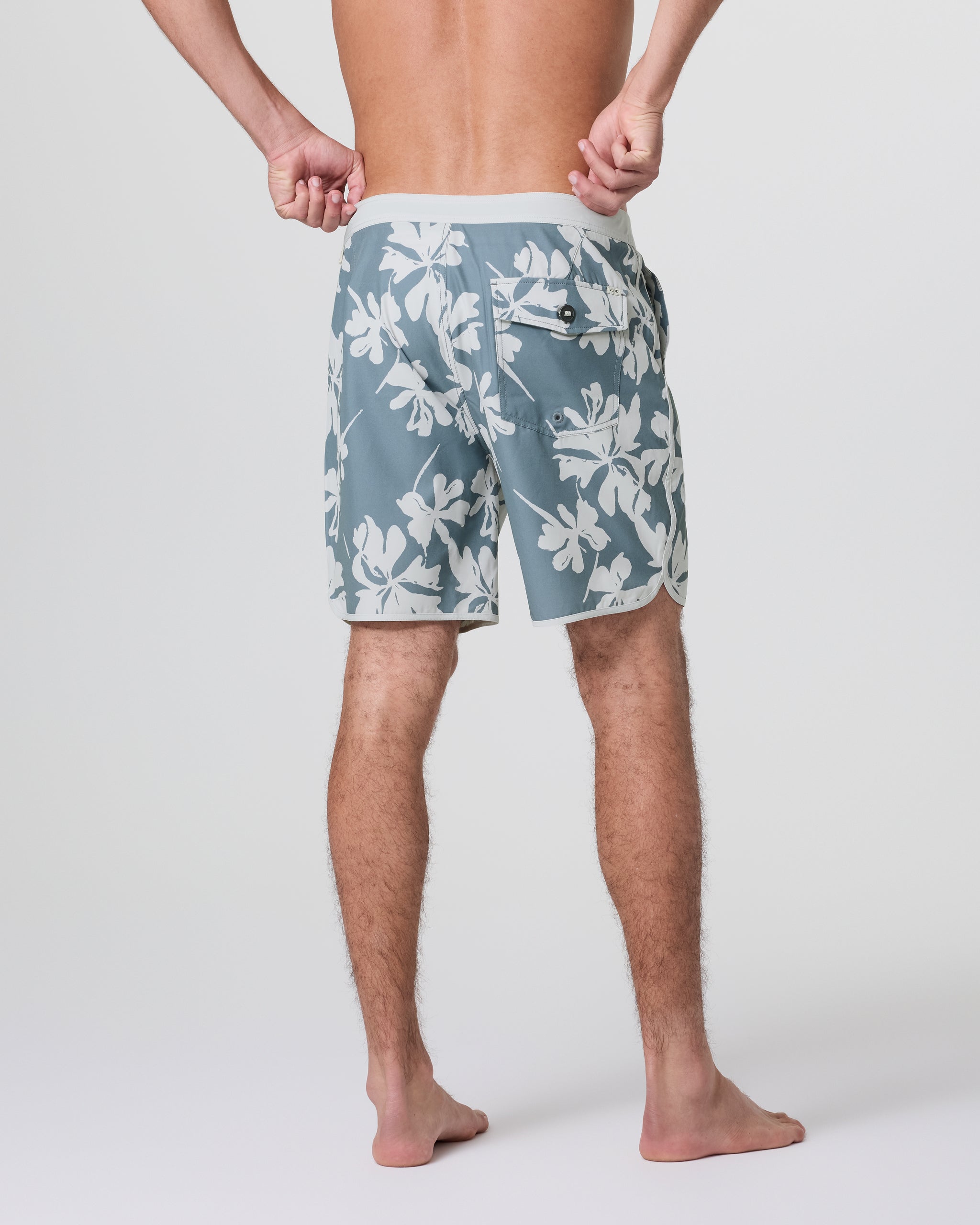 Cruise Boardshort | Dusty Blue Plumeria - Image 2