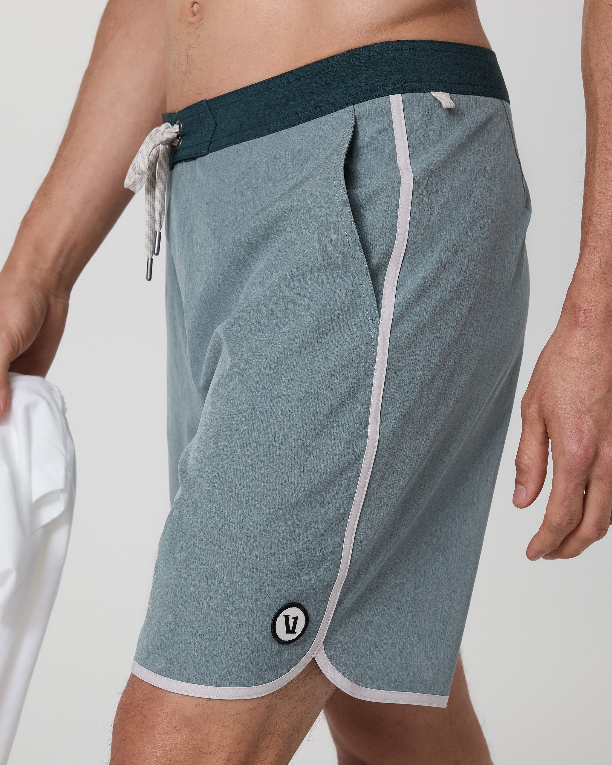Cruise Boardshort 7 | Dusty Blue Linen Texture - Image 2