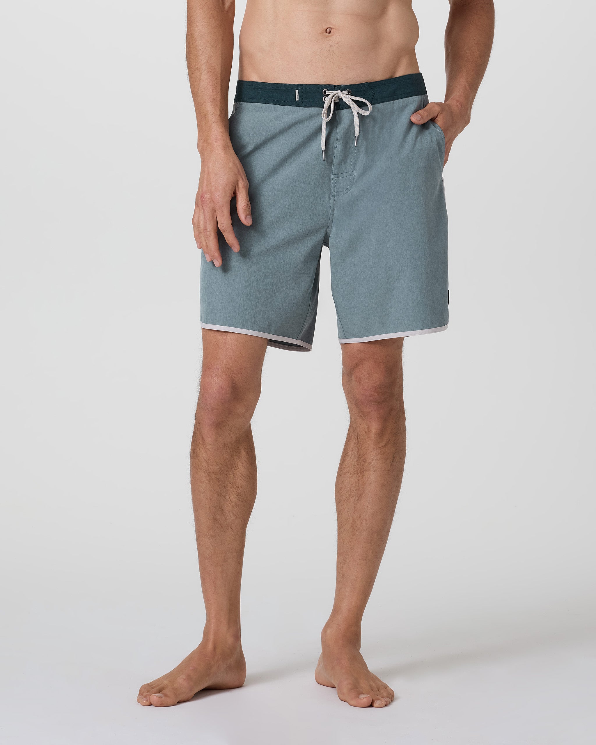 Cruise Boardshort 7 | Dusty Blue Linen Texture