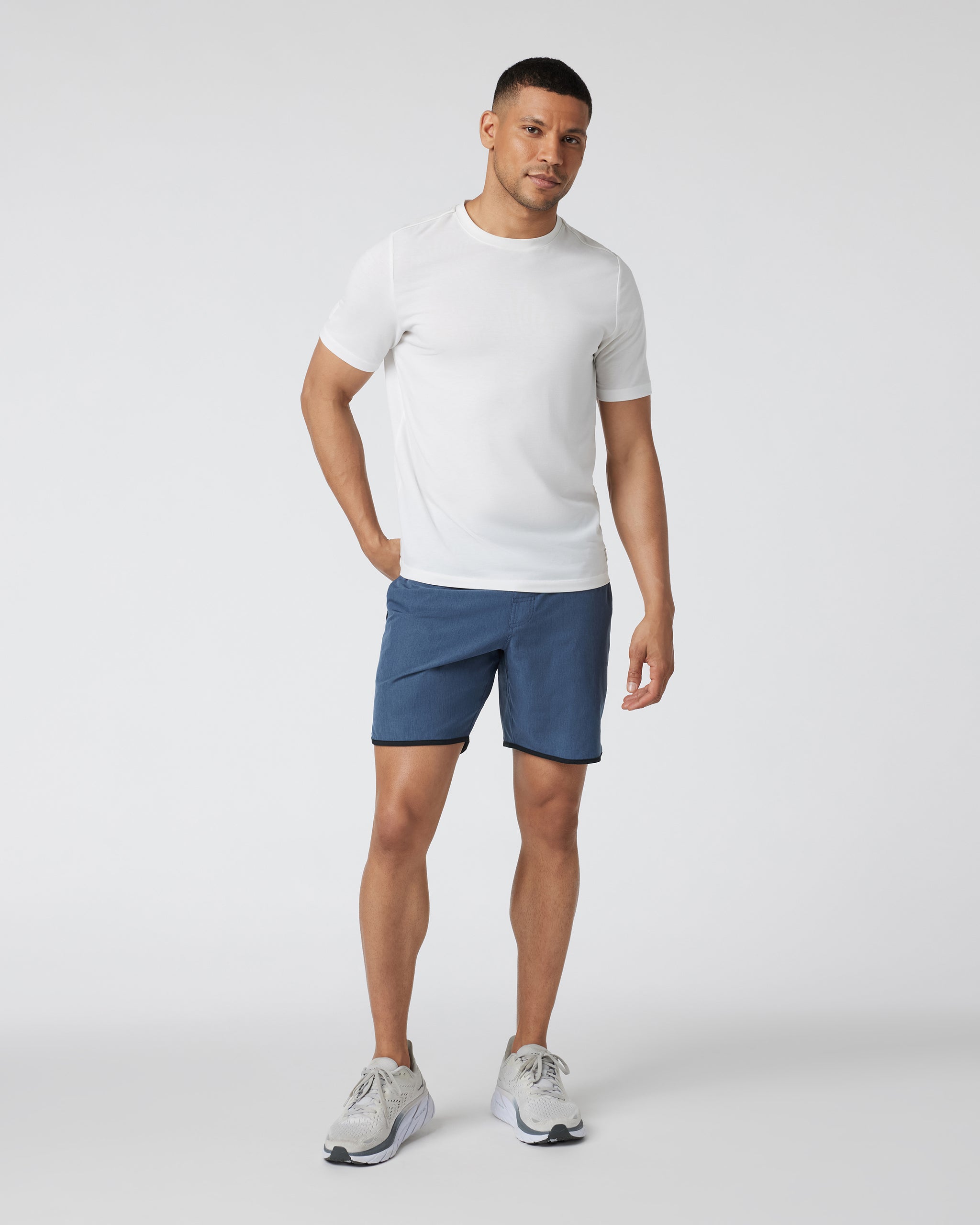 Banks Short Unlined 7 | Azure Linen Texture - Image 4