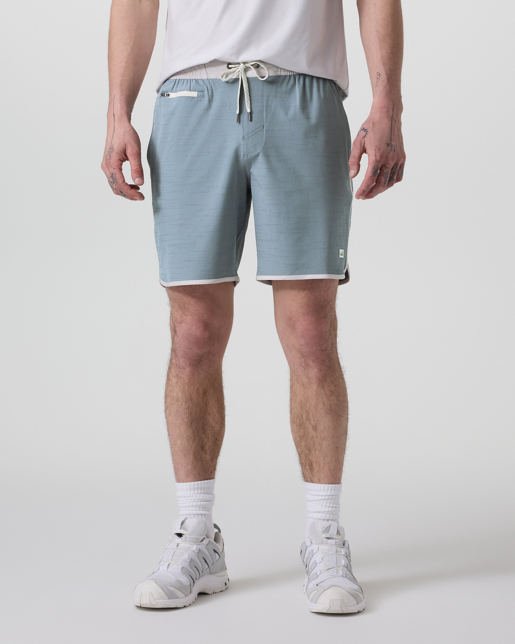 Banks Short Unlined 7 | Dusty Blue Slub Stripe