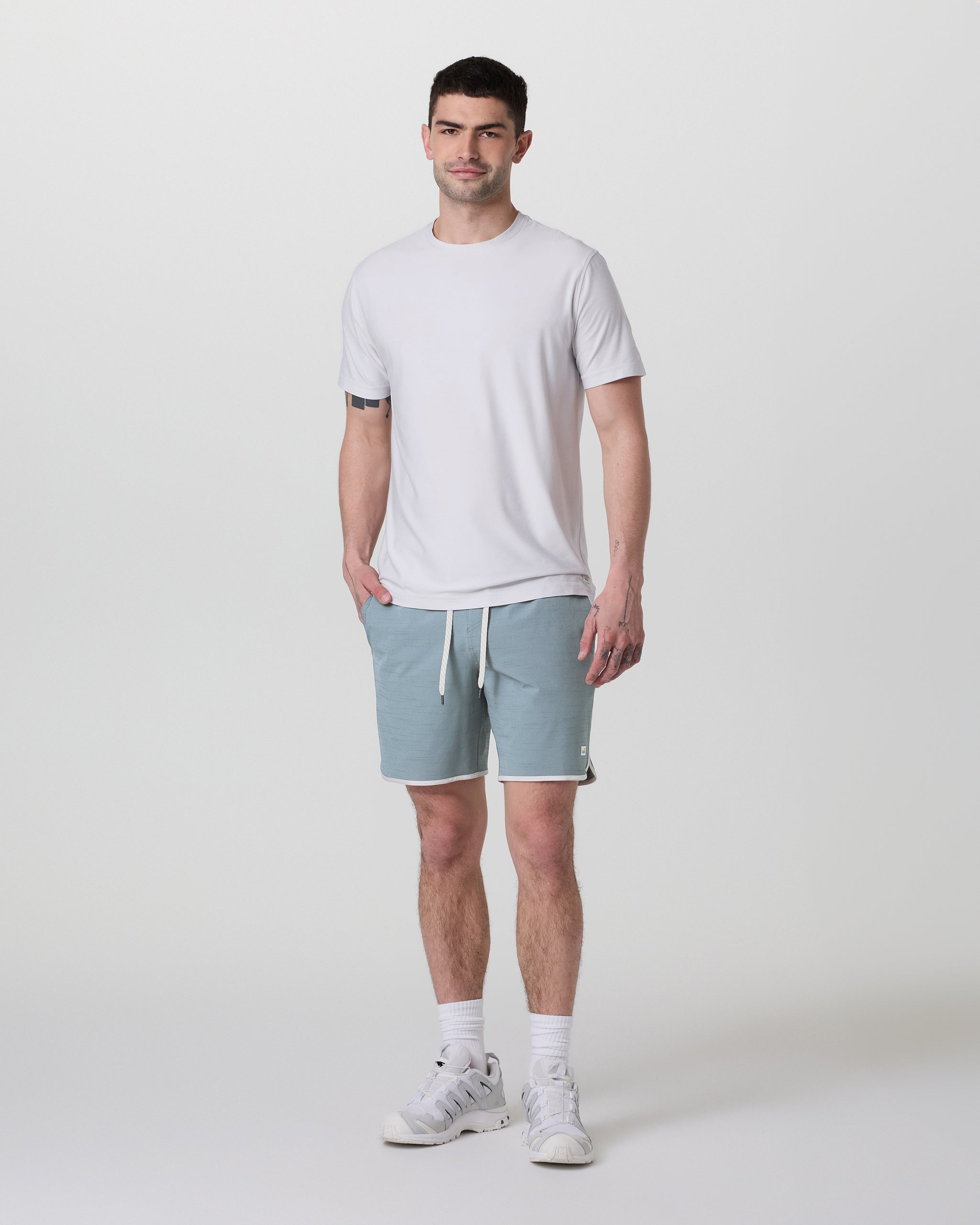 Banks Short Unlined 7 | Dusty Blue Slub Stripe - Image 3