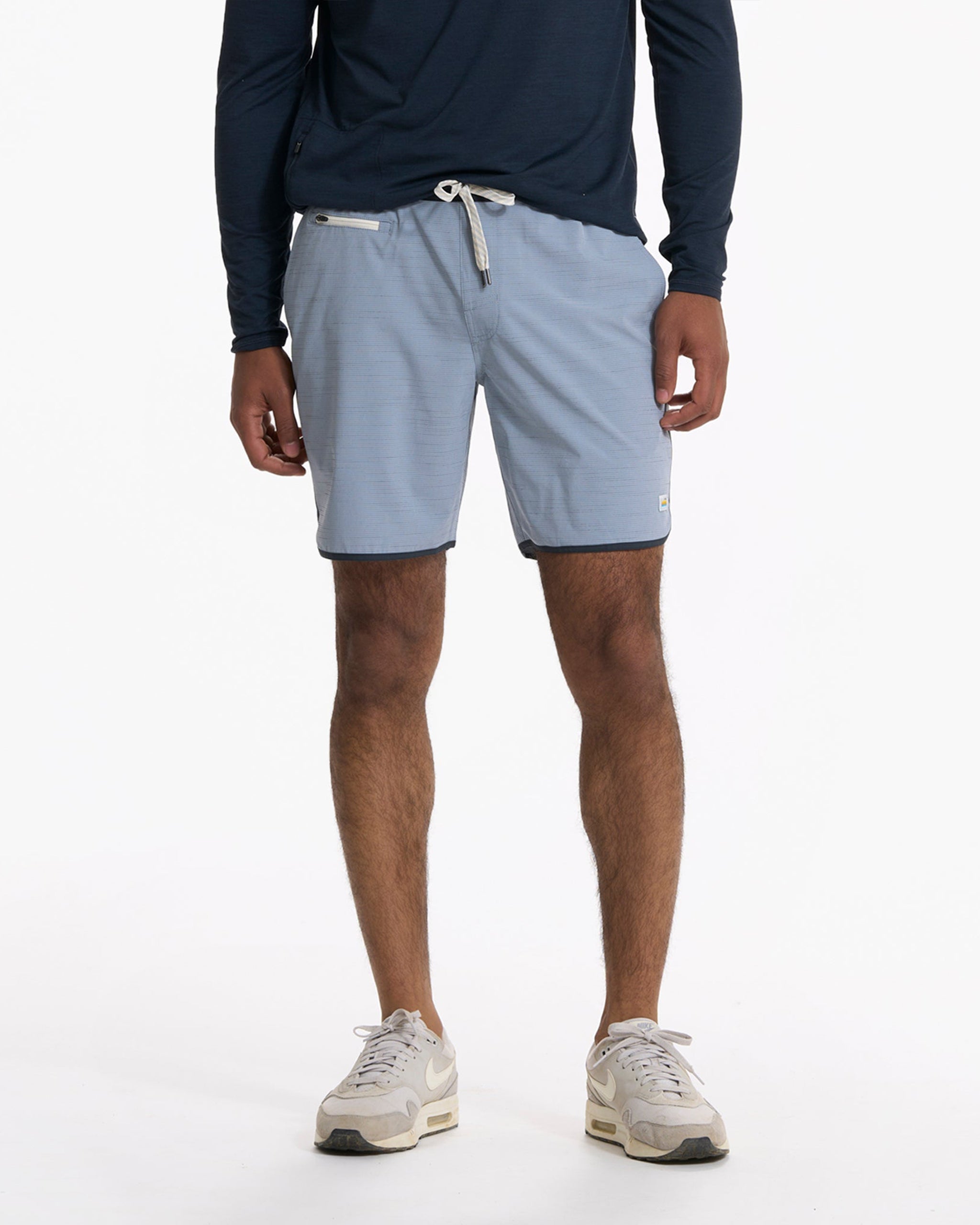 Banks Short Unlined 7 | Light Cloud Slub Stripe
