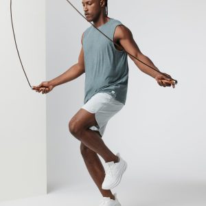 Banks Short Unlined 7 | Sky Grey Linen Texture