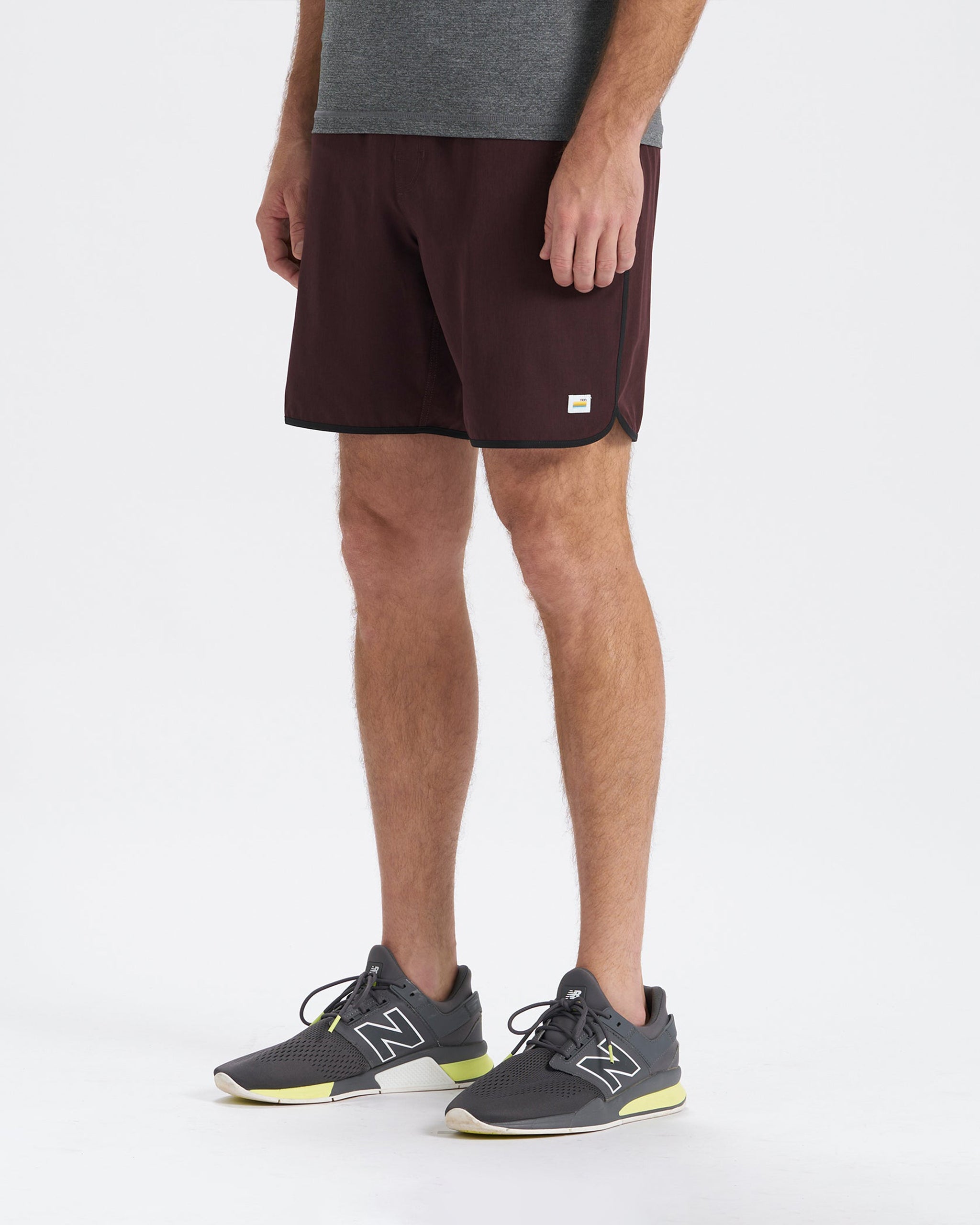 Banks Short Unlined 7 | Oxblood Linen Texture