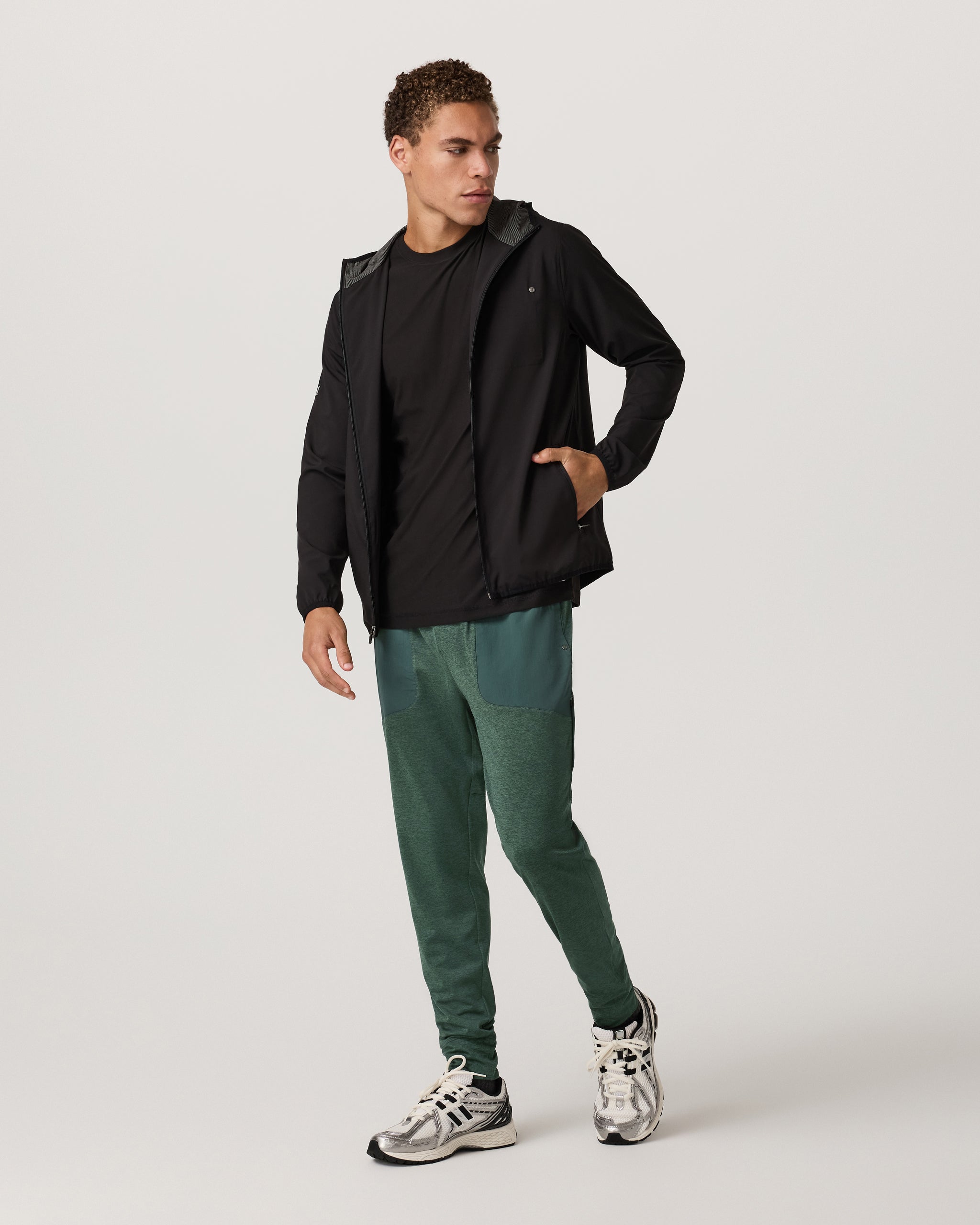 Sunday Performance Mixed Media Jogger 28 | Agate Green Heather - Image 4