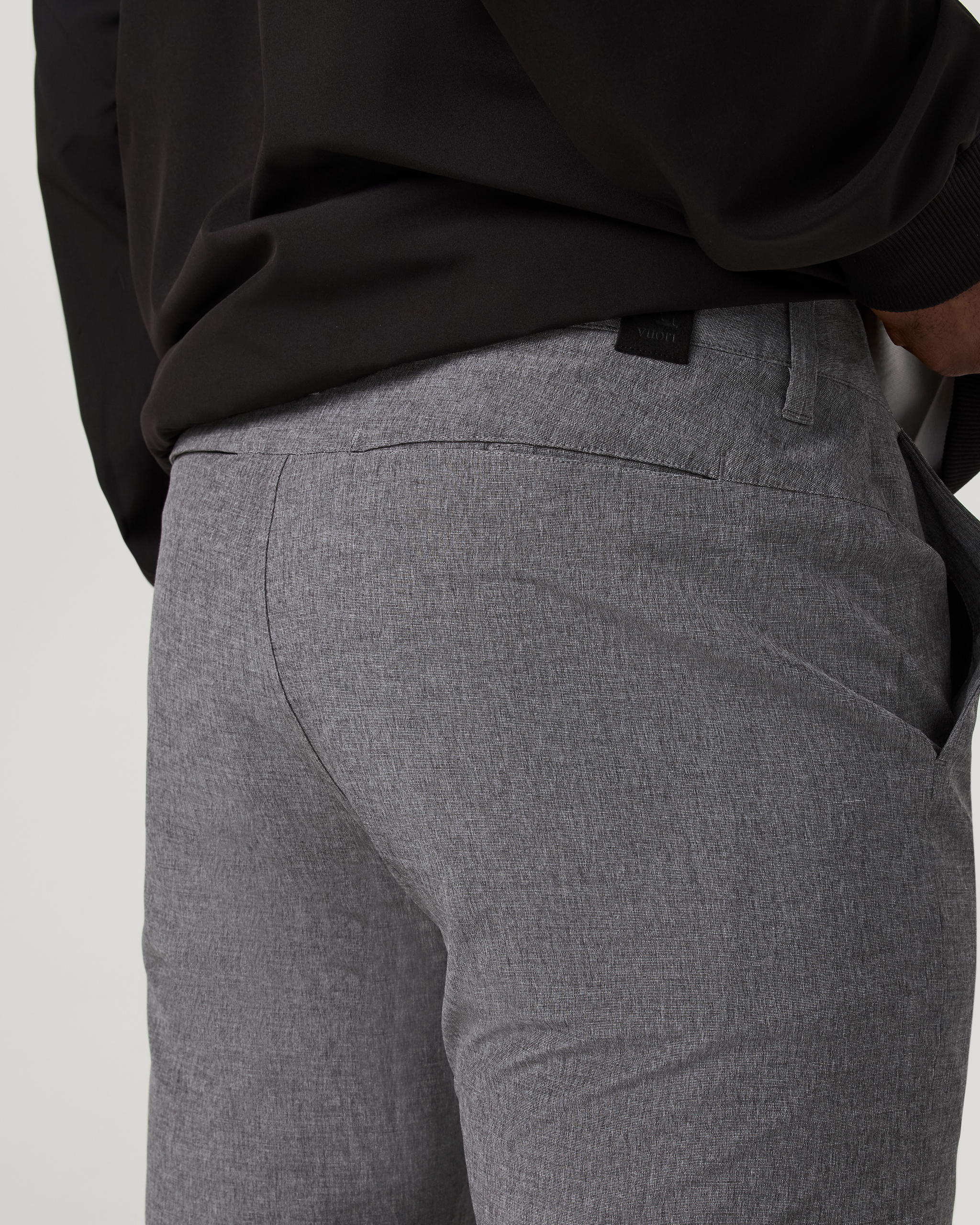 Aim Trouser Athletic Slim Fit 30 | Gull Grey Linen Texture - Image 3