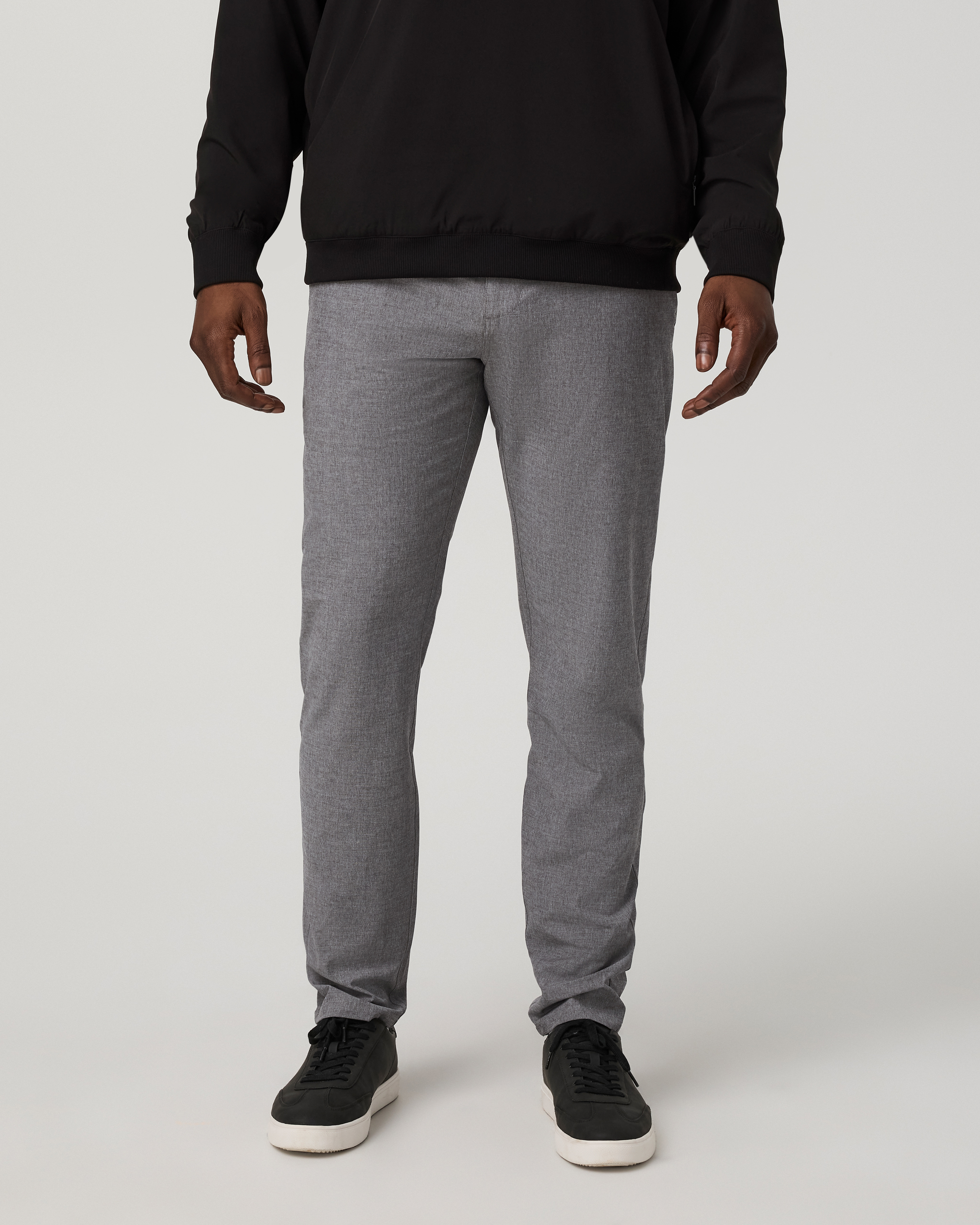 Aim Trouser Athletic Slim Fit 30 | Gull Grey Linen Texture