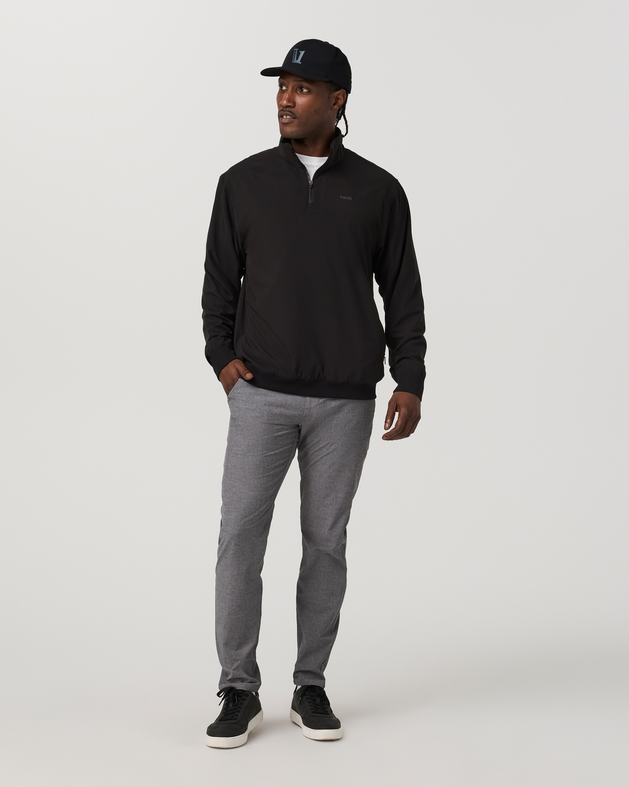 Aim Trouser Athletic Slim Fit 30 | Gull Grey Linen Texture - Image 4