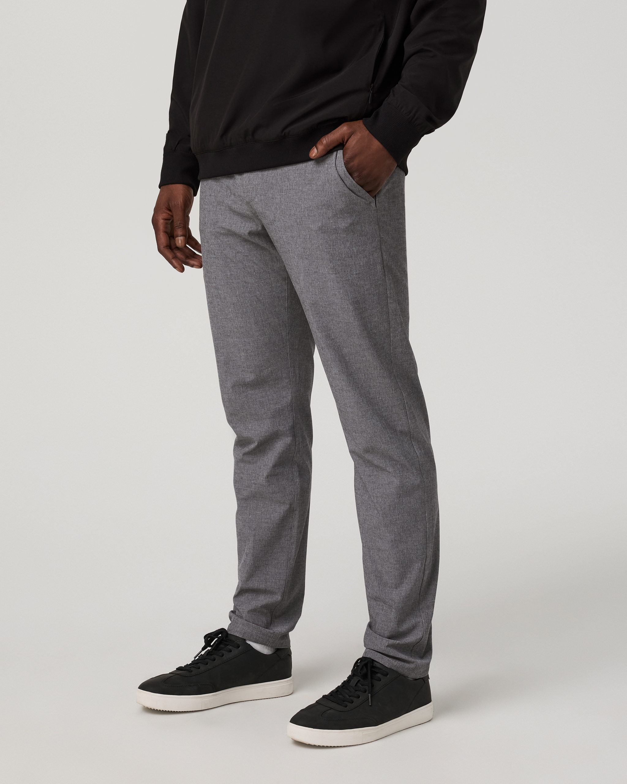 Aim Trouser Athletic Slim Fit 30 | Gull Grey Linen Texture - Image 6