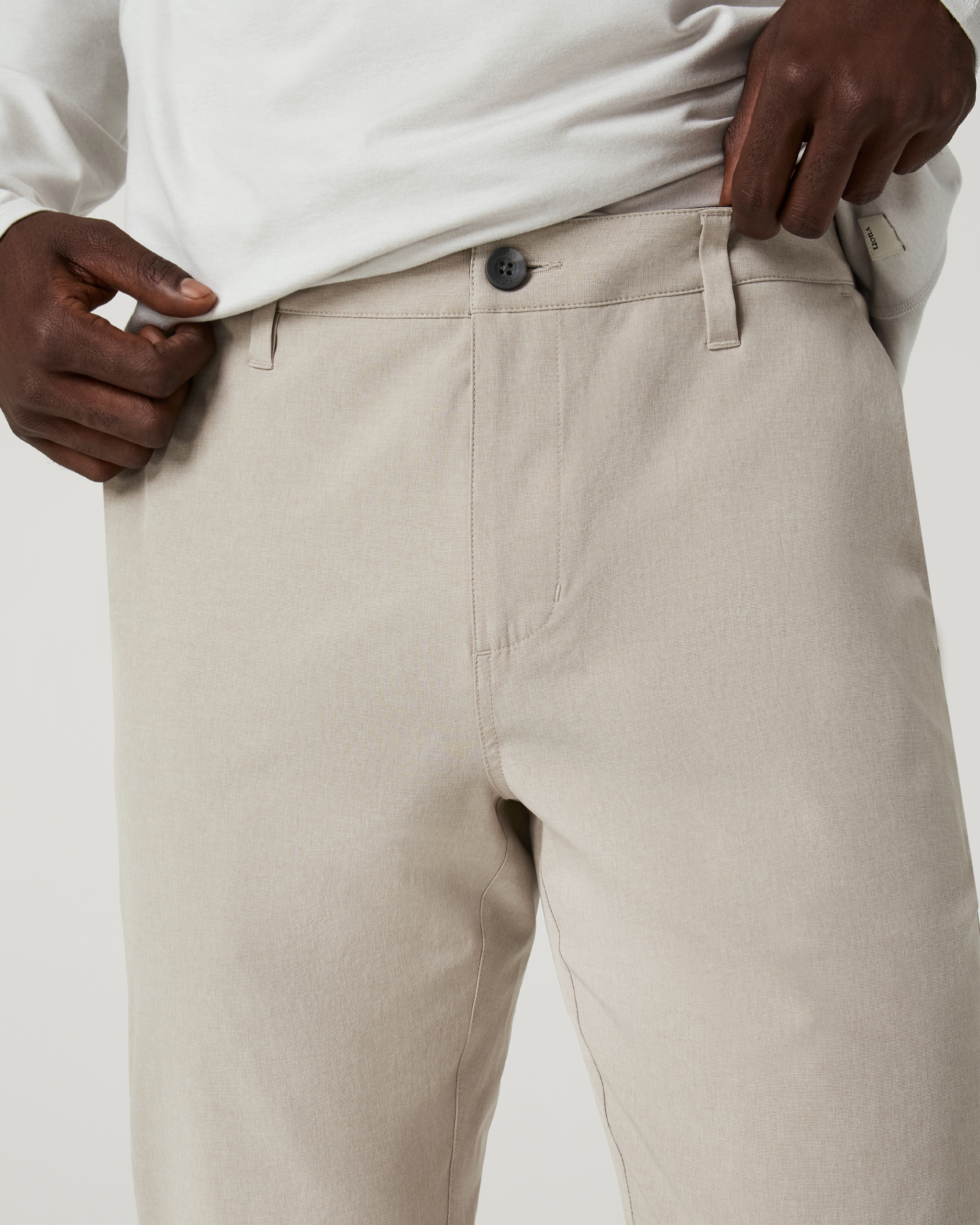 Aim Trouser Athletic Slim Fit 32 | Khaki Linen Texture - Image 2