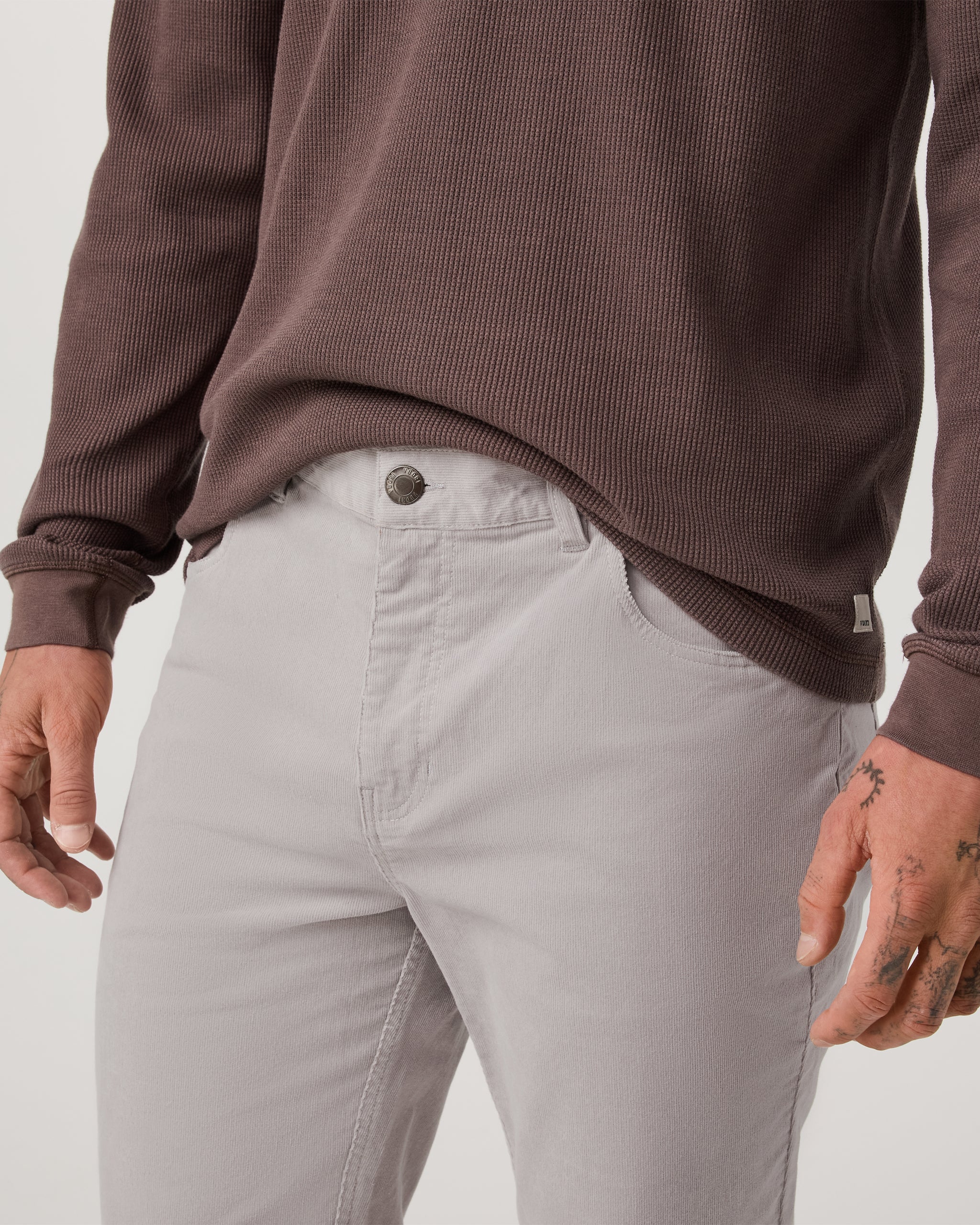 Optimist 5 Pocket Cord Pant Athletic Slim Fit | Amethyst Grey - Image 3