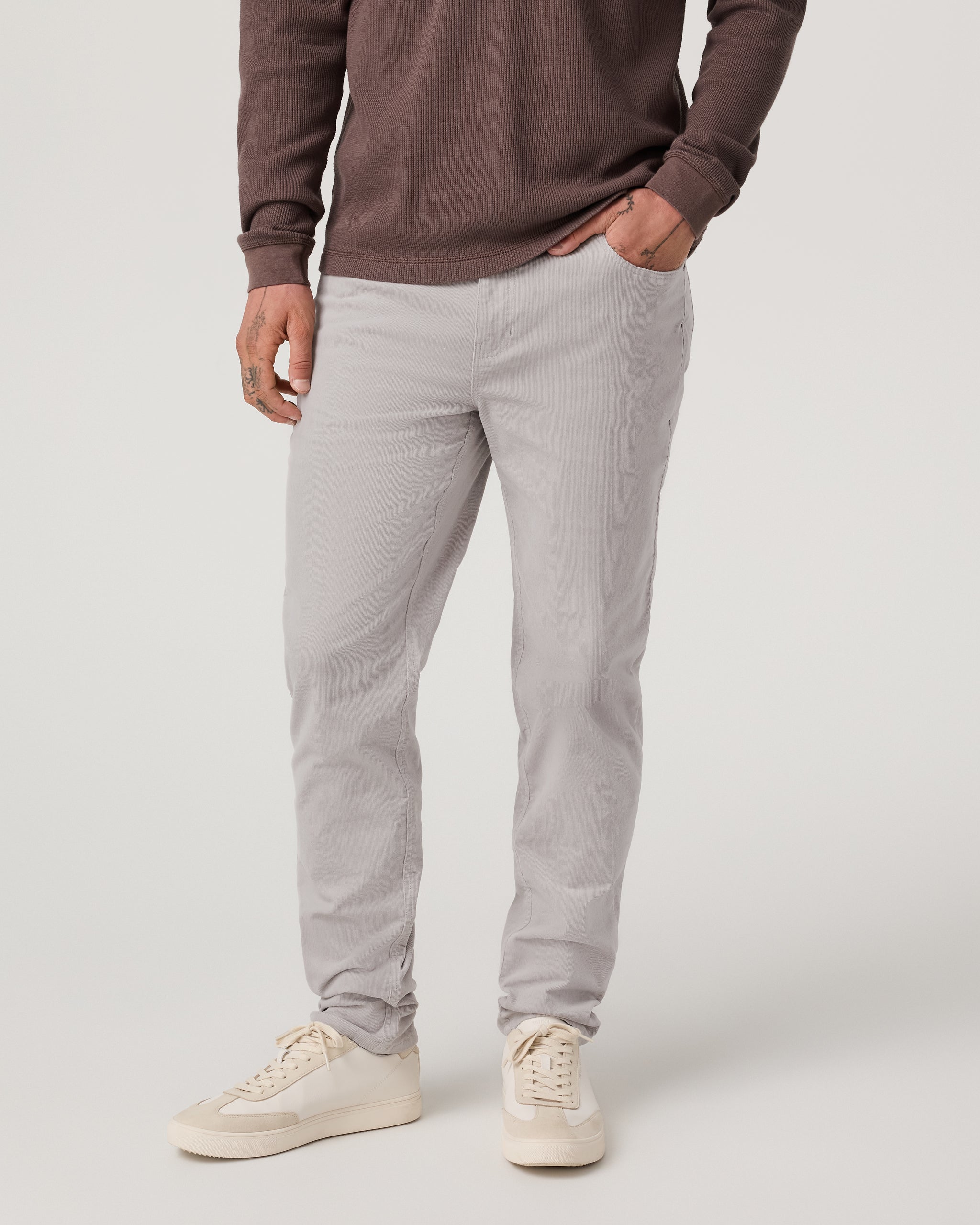 Optimist 5 Pocket Cord Pant Athletic Slim Fit | Amethyst Grey - Image 2