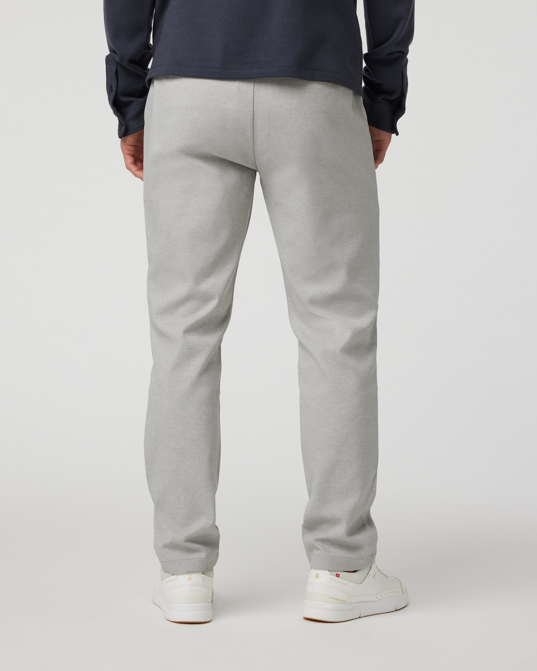 Zurich Elastic Waist Trouser | Light Heather Grey - Image 2