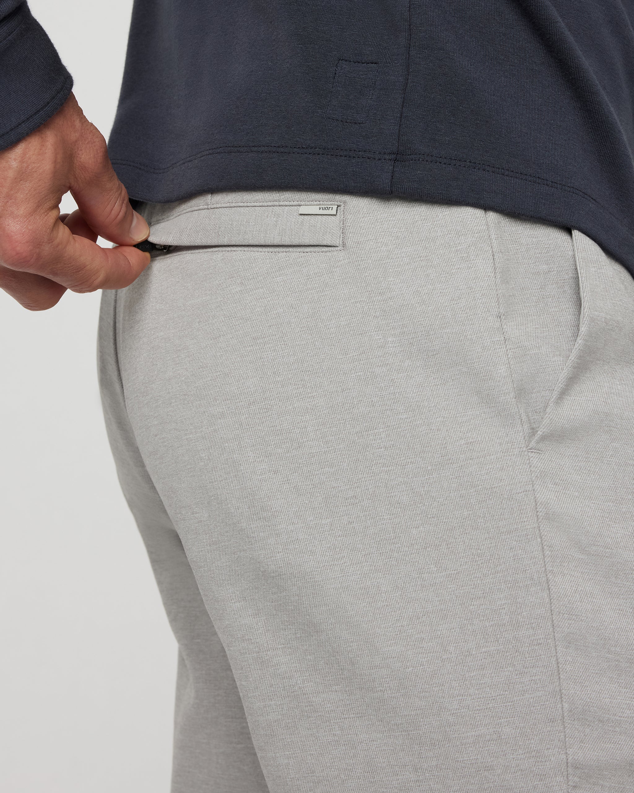 Zurich Elastic Waist Trouser | Light Heather Grey - Image 5