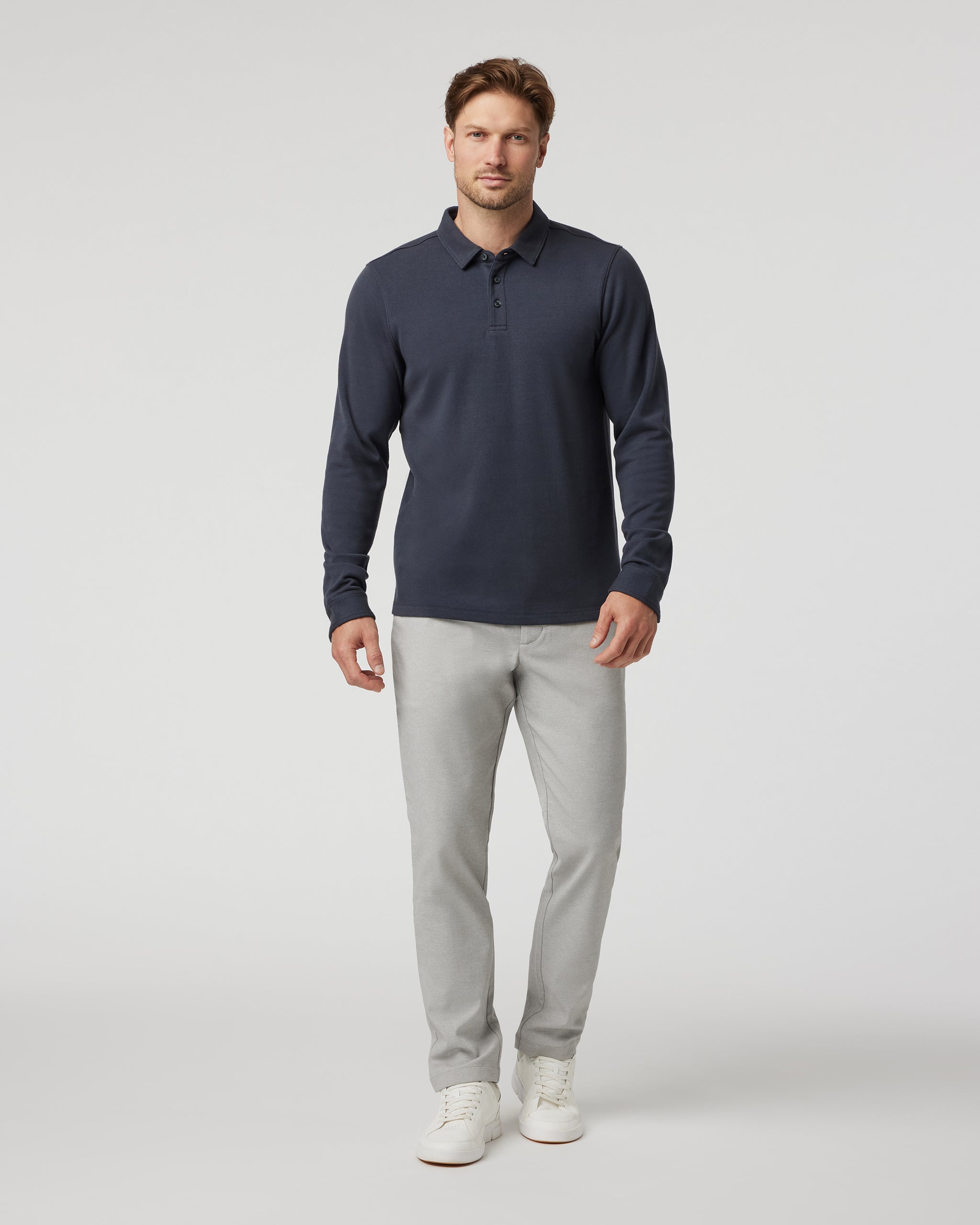Zurich Elastic Waist Trouser | Light Heather Grey - Image 3