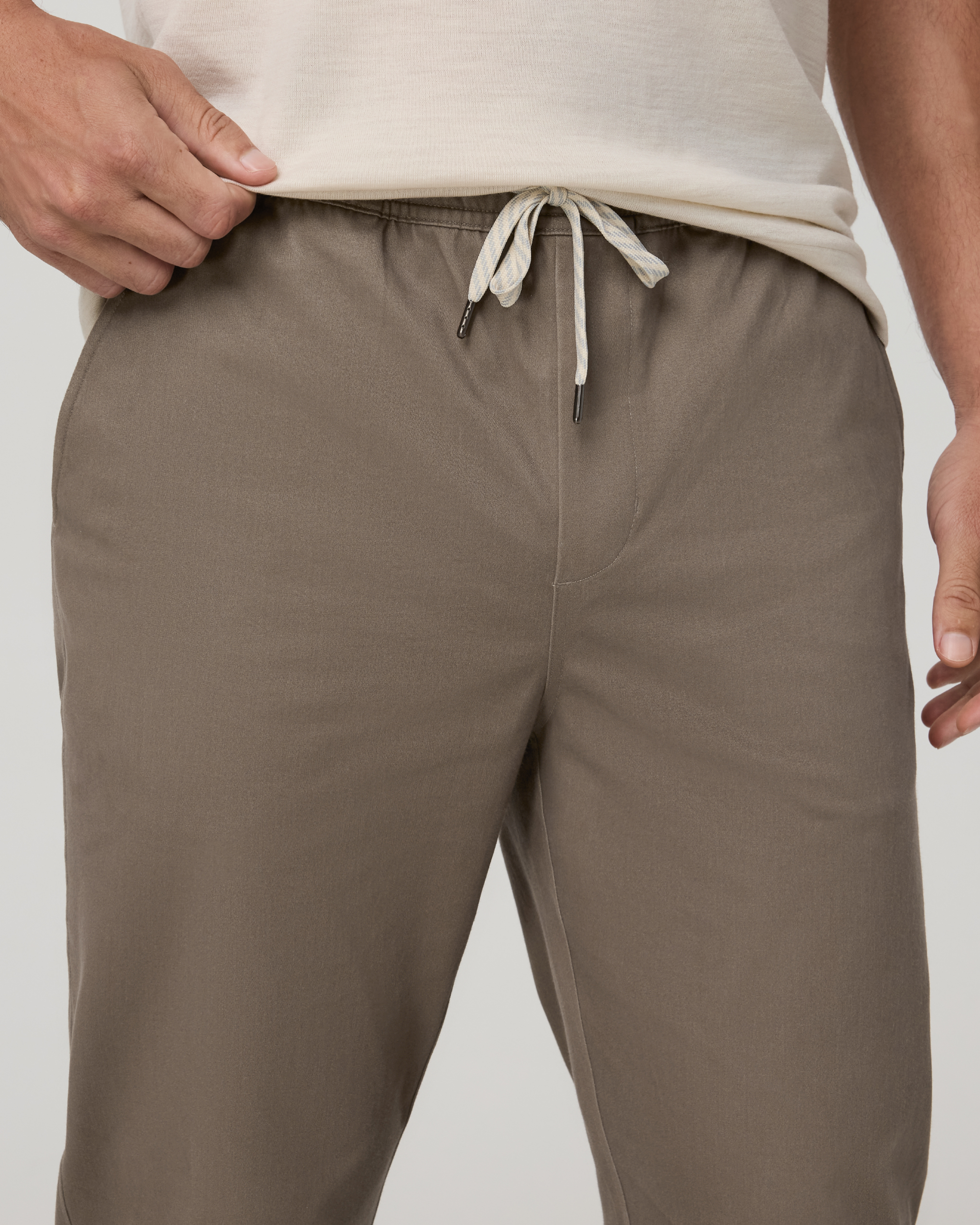 Fletcher Elastic Waist Pant Athletic Slim Fit 30 | Bark - Image 2