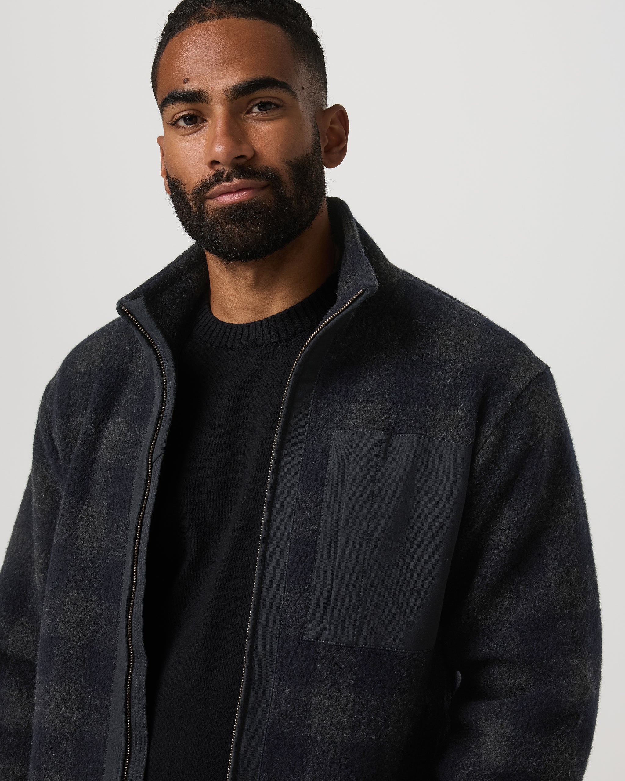 Ridge Fleece Jacket | Navy Plaid - Image 2
