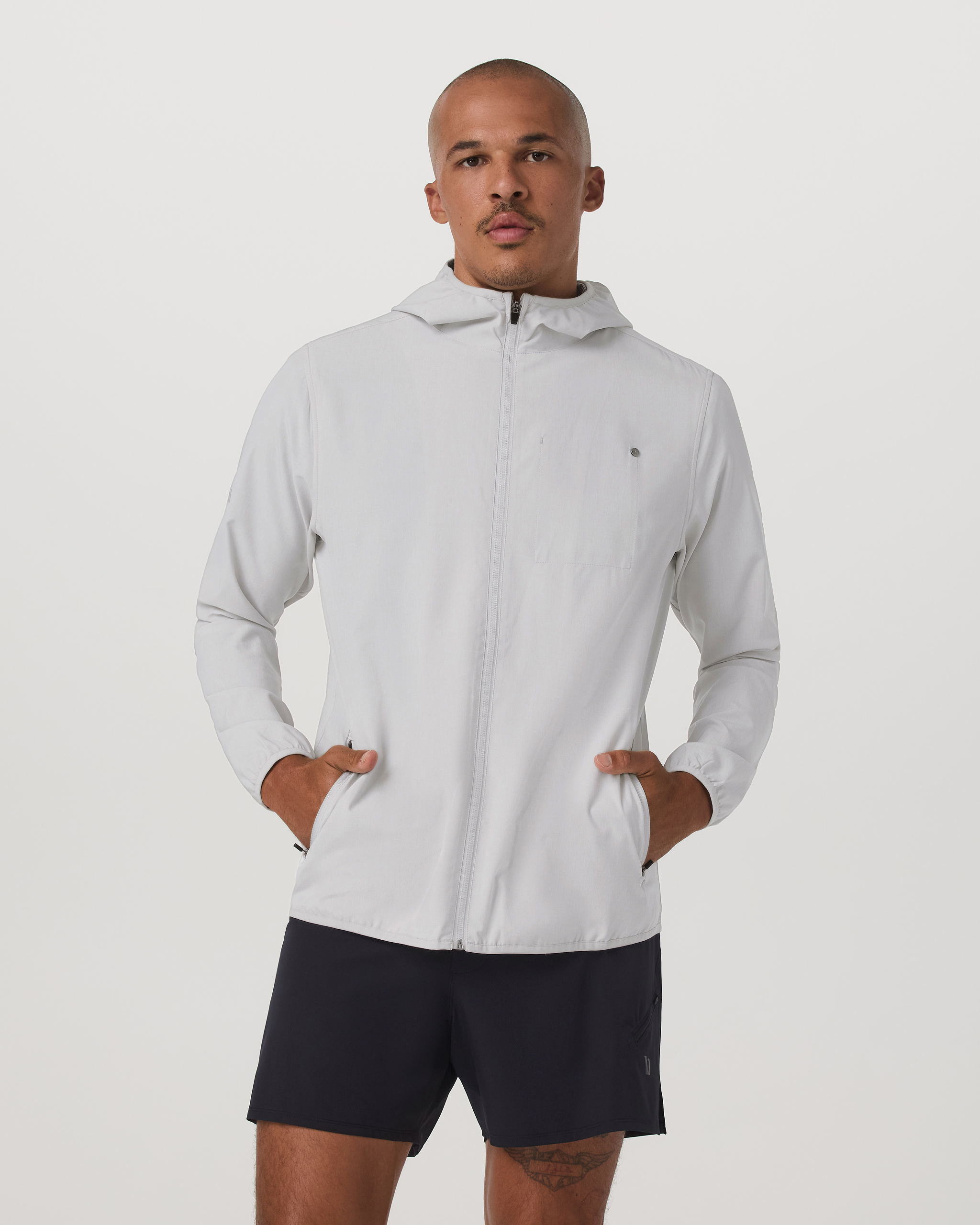 Outdoor Trainer Shell | Grey Mist Linen Texture