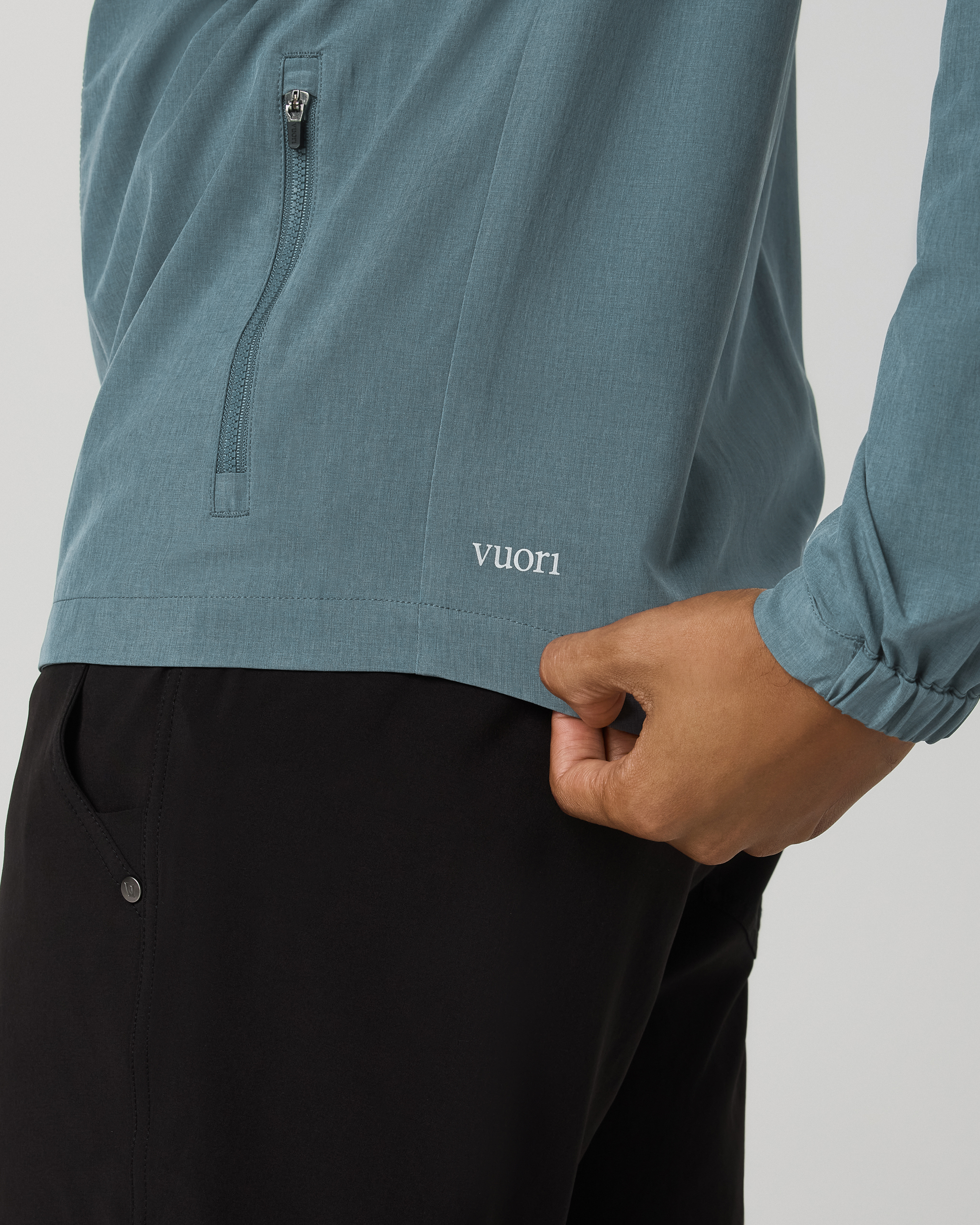 Venture Track Jacket | Blue Sea Linen Texture - Image 4