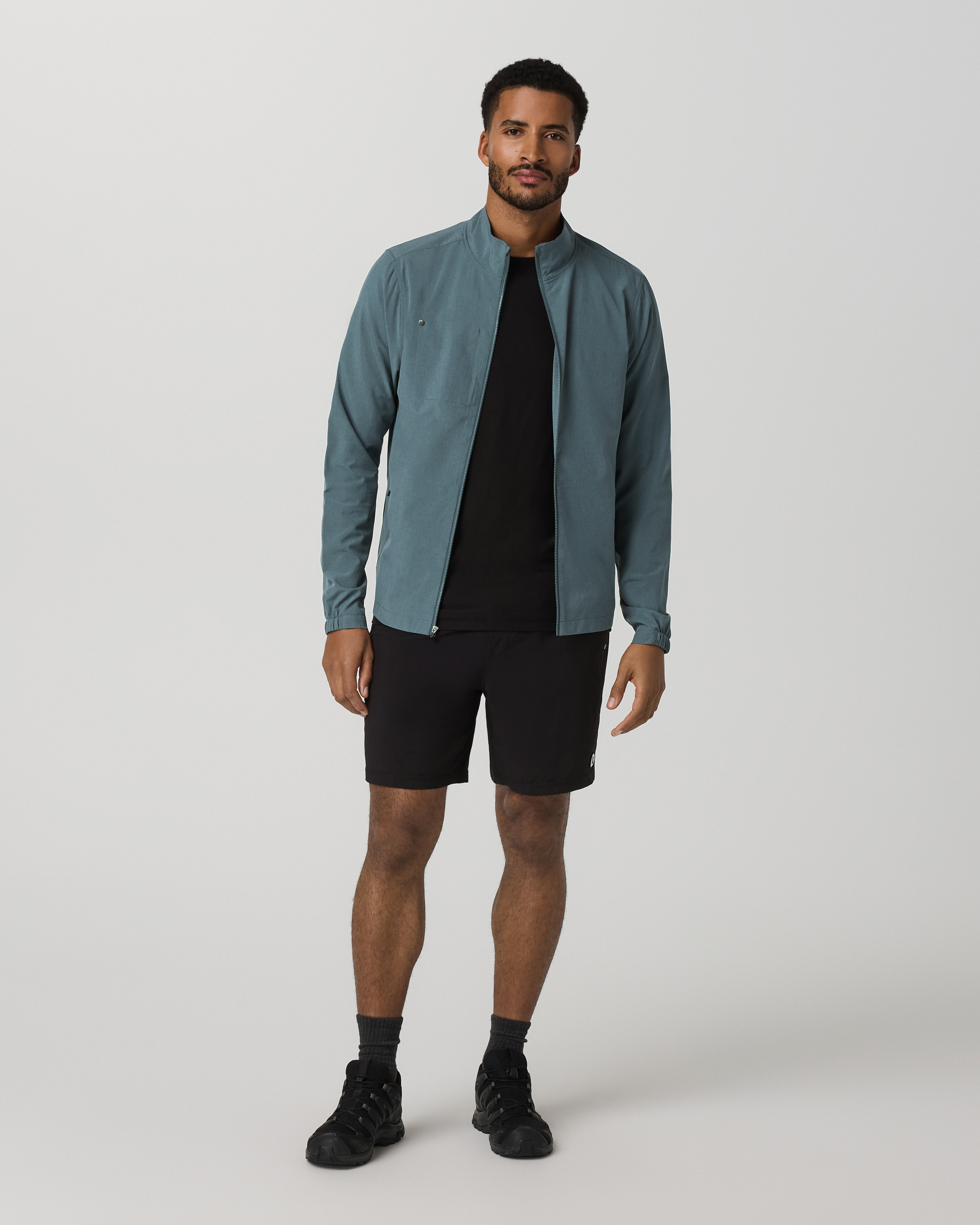 Venture Track Jacket | Blue Sea Linen Texture - Image 3