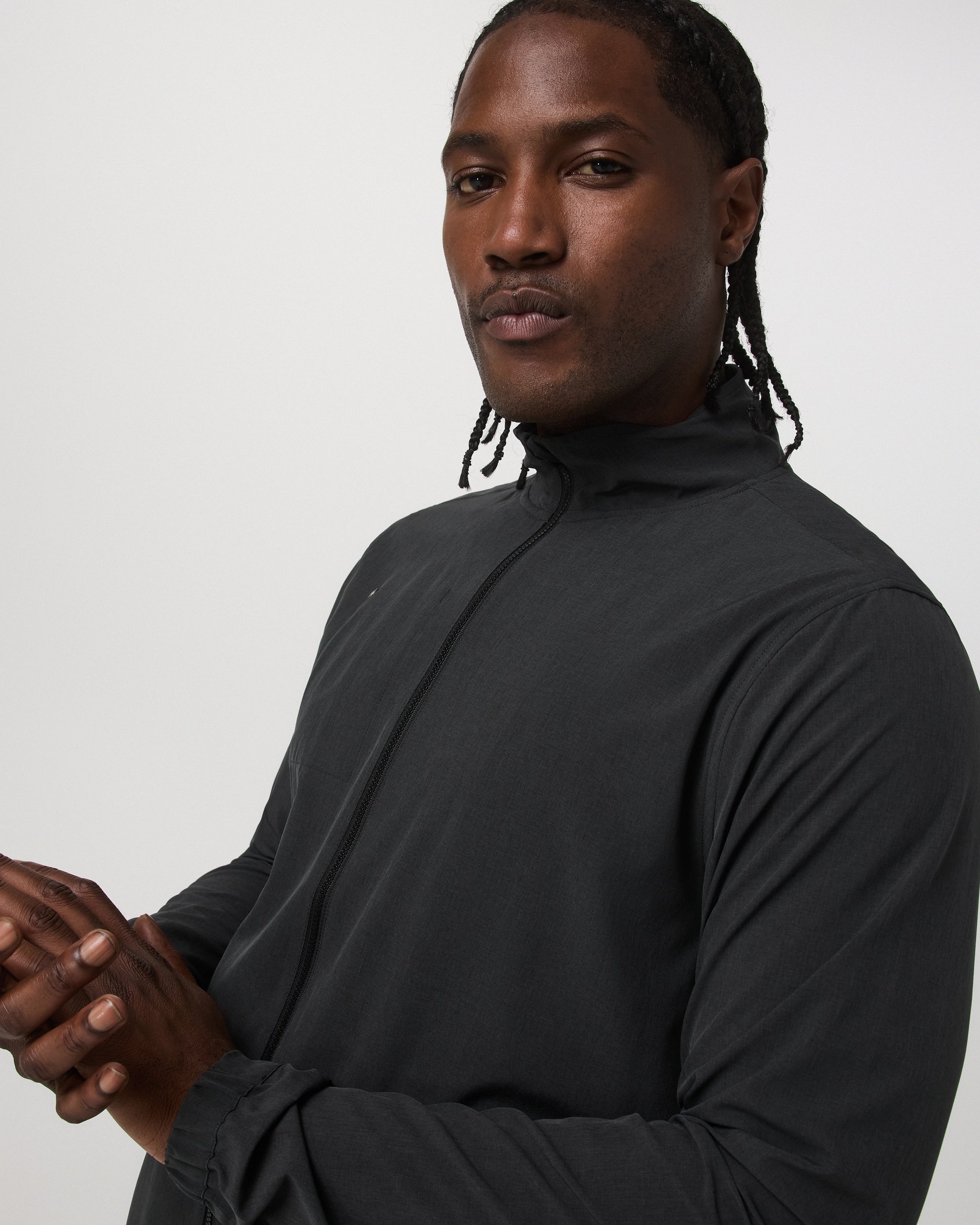 Venture Track Jacket | Black Linen Texture - Image 2