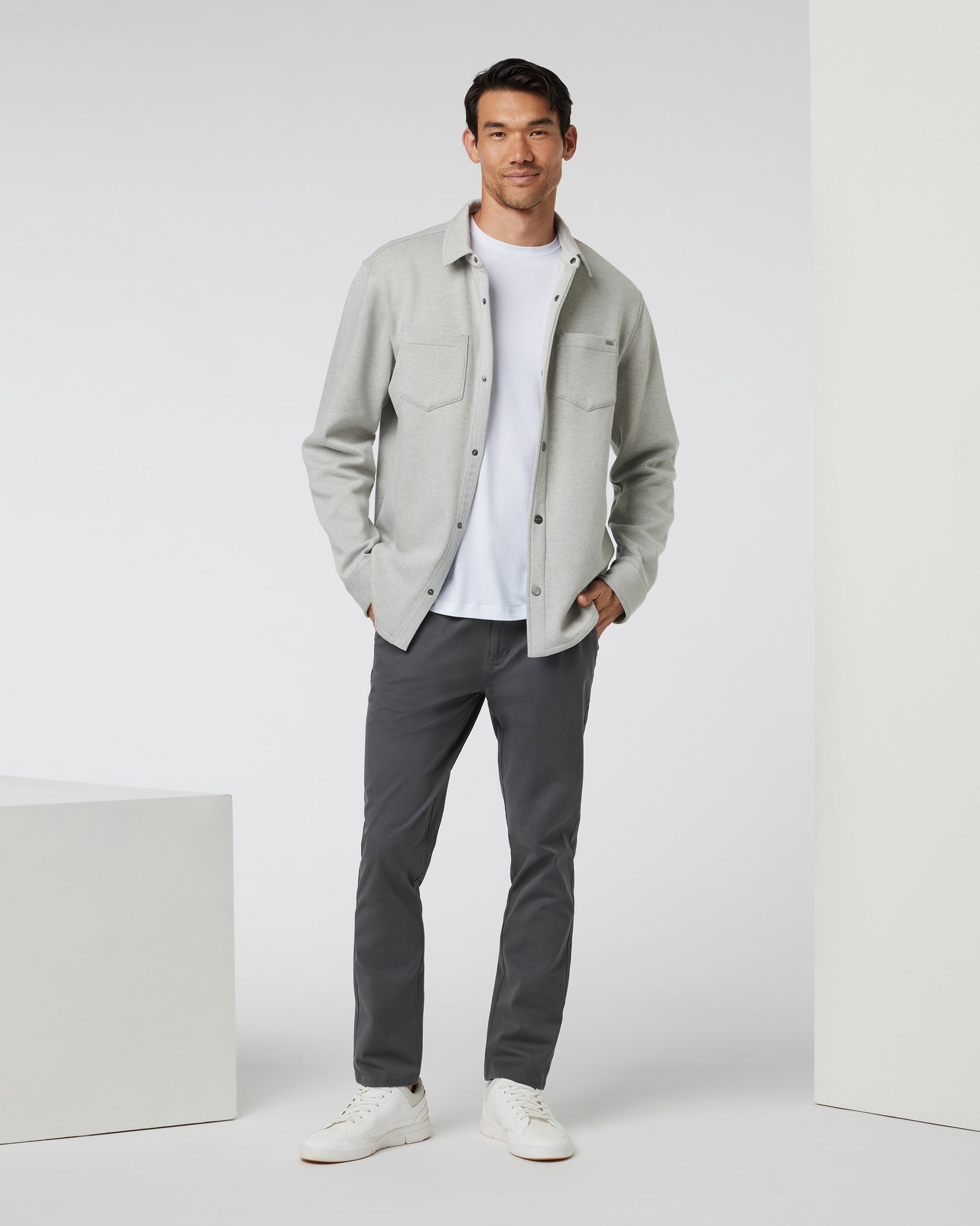 Del Mar Fleece Shirt Jacket | Vapor Heather - Image 3