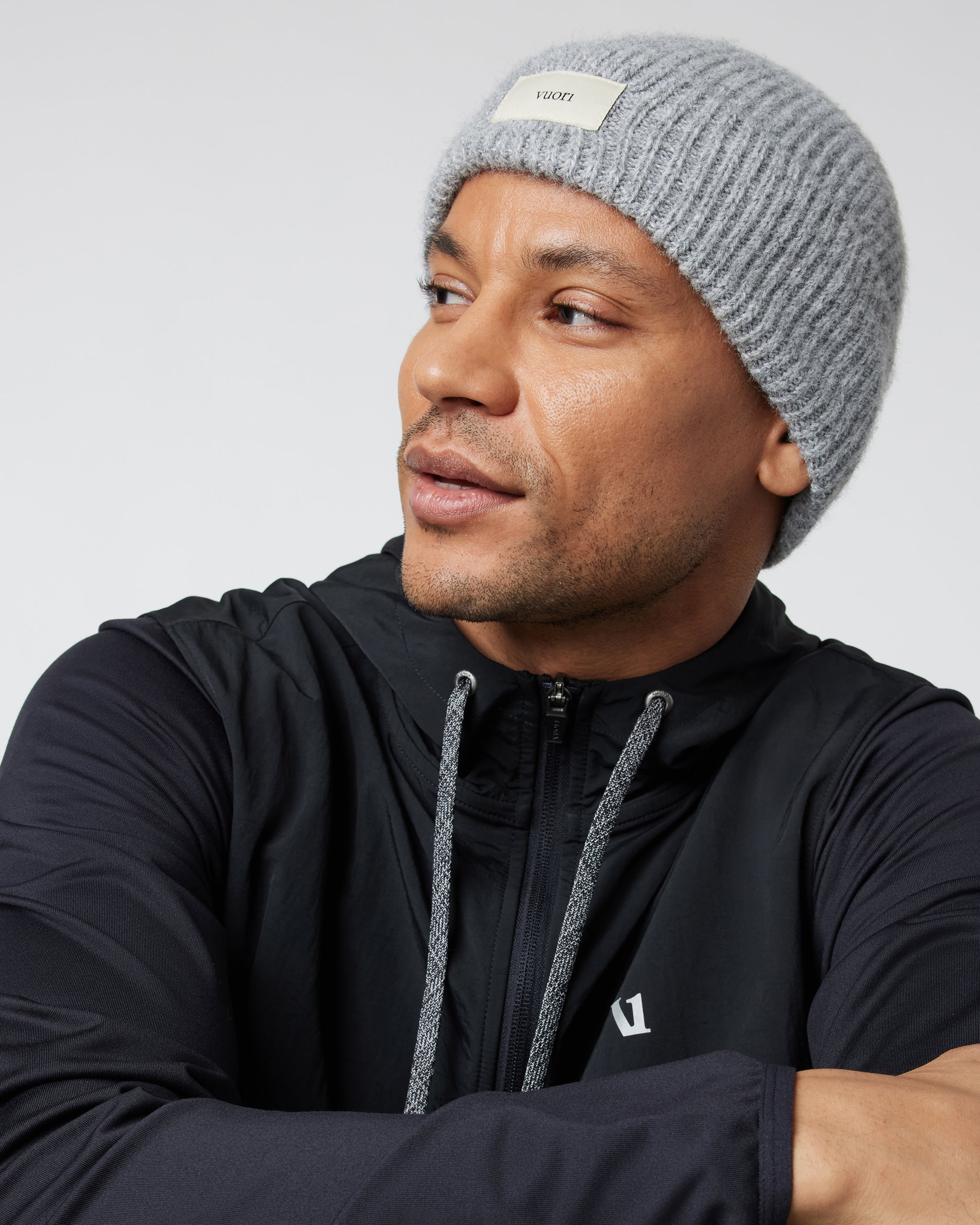 Label Beanie | Light Heather Grey - Image 3