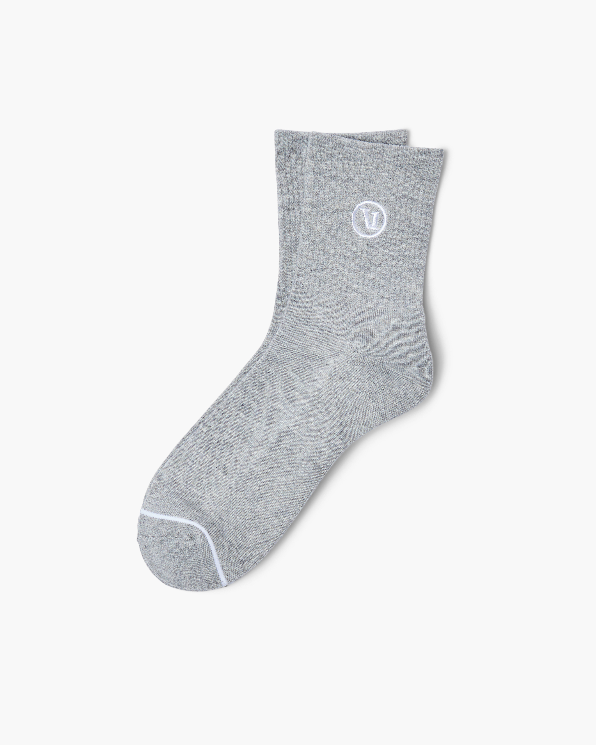 Half Crew Sock | Pale Grey Heather