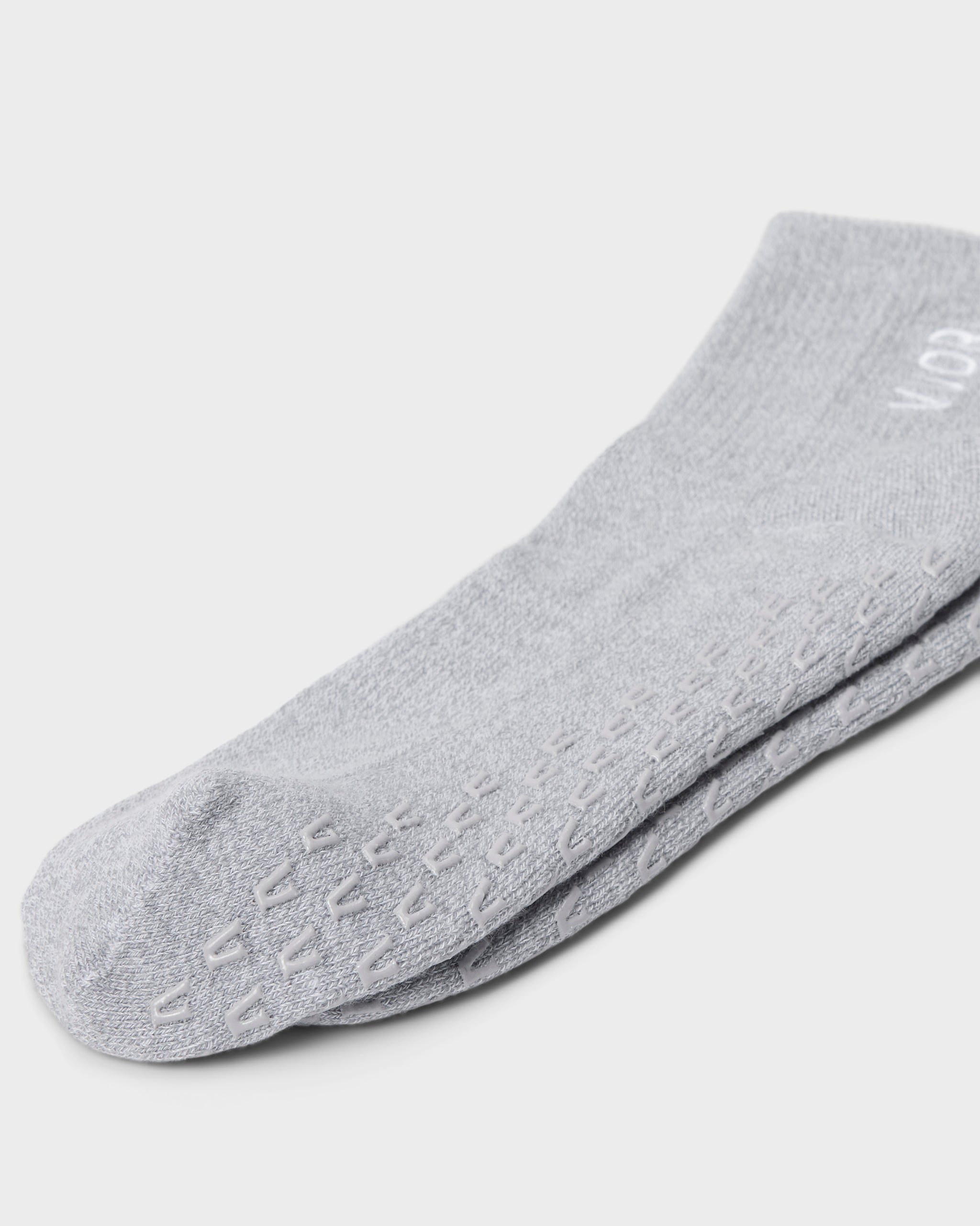 Half Crew Gripper Sock | Light Heather Grey - Image 2