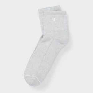 Quarter Crew V1 Sock 2.0 | White Heather Grey