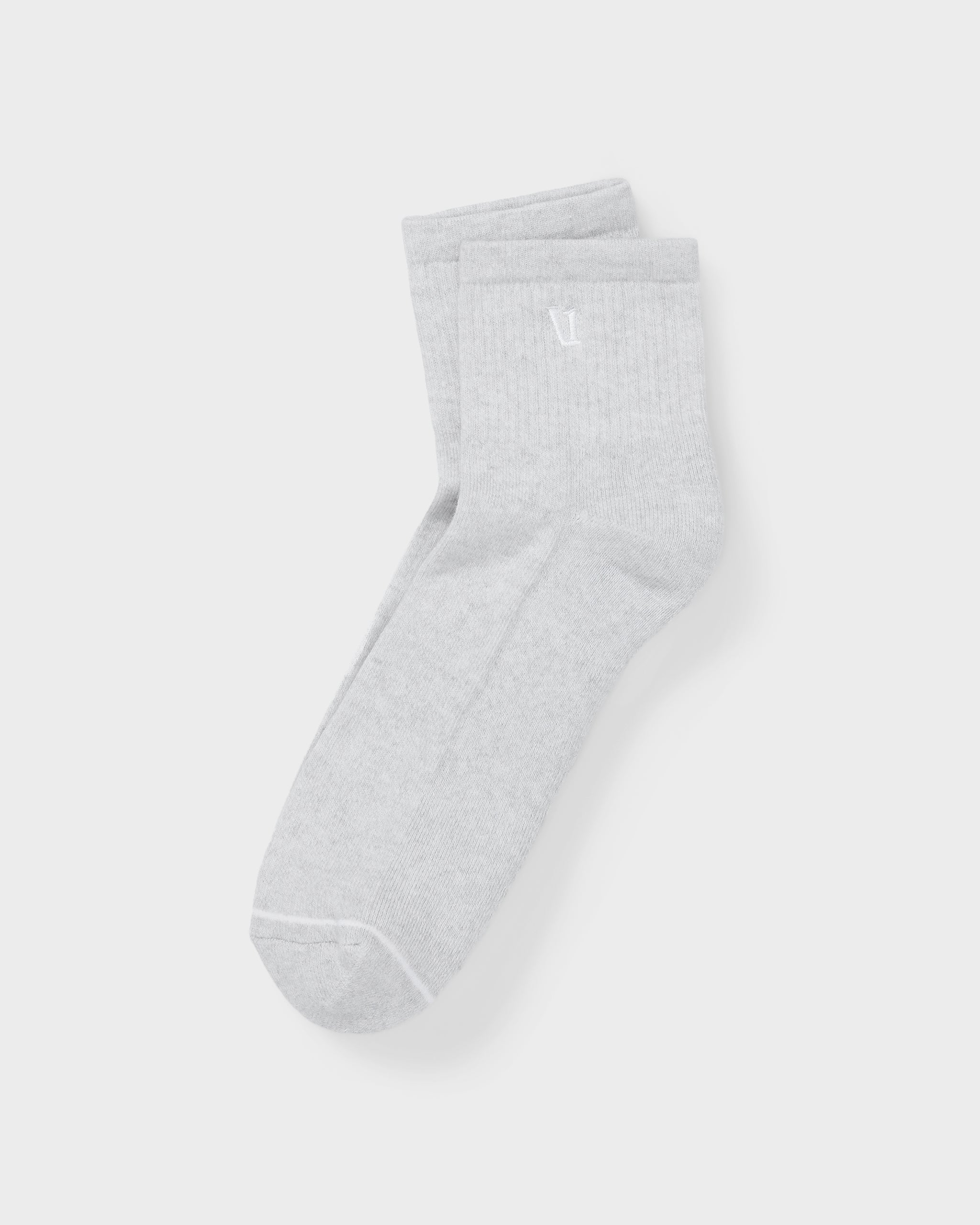 Quarter Crew V1 Sock 2.0 | White Heather Grey
